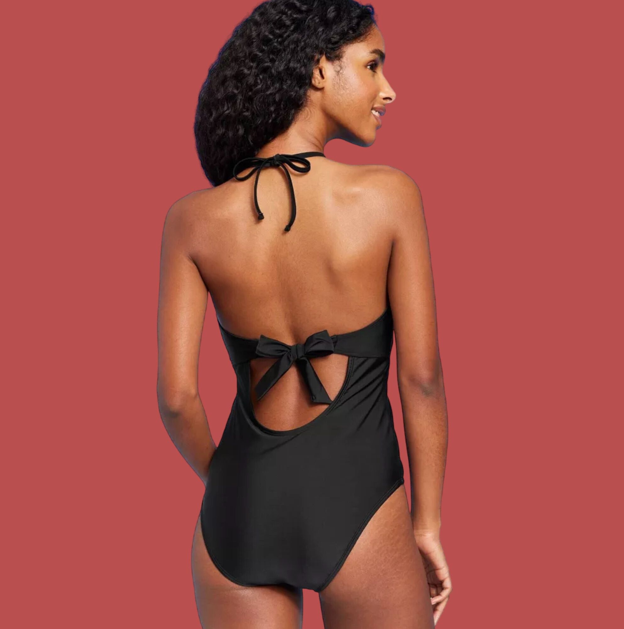 Other Shade & Shore- Women's Halter Keyhole Bandeau One Piece Swim Size ONE SIZE - 2 Thumbnail