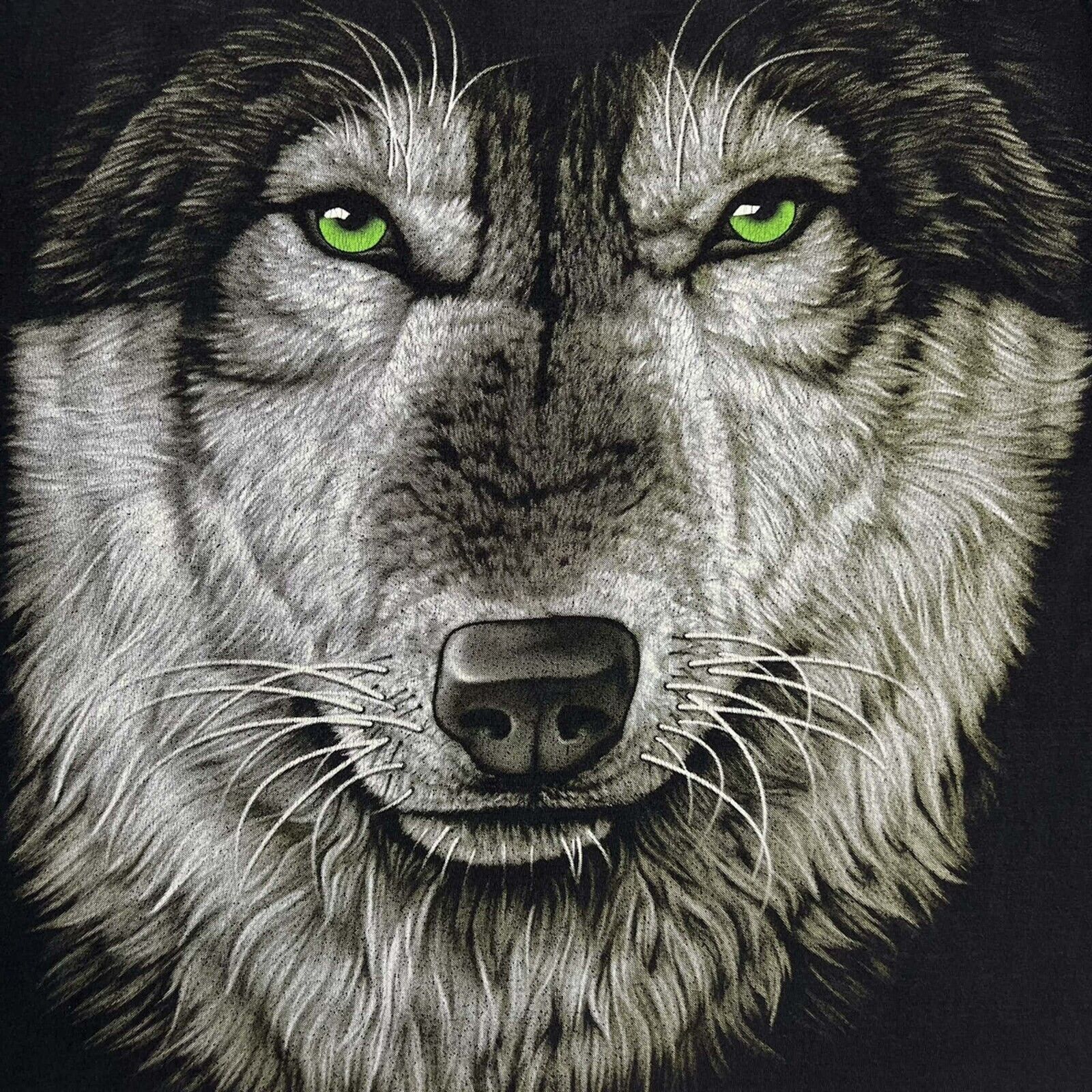 Vintage Vintage Wolf Face T Shirt Double Sided Faded 90s Animal Tee Size US L / EU 52-54 / 3 - 4 Thumbnail