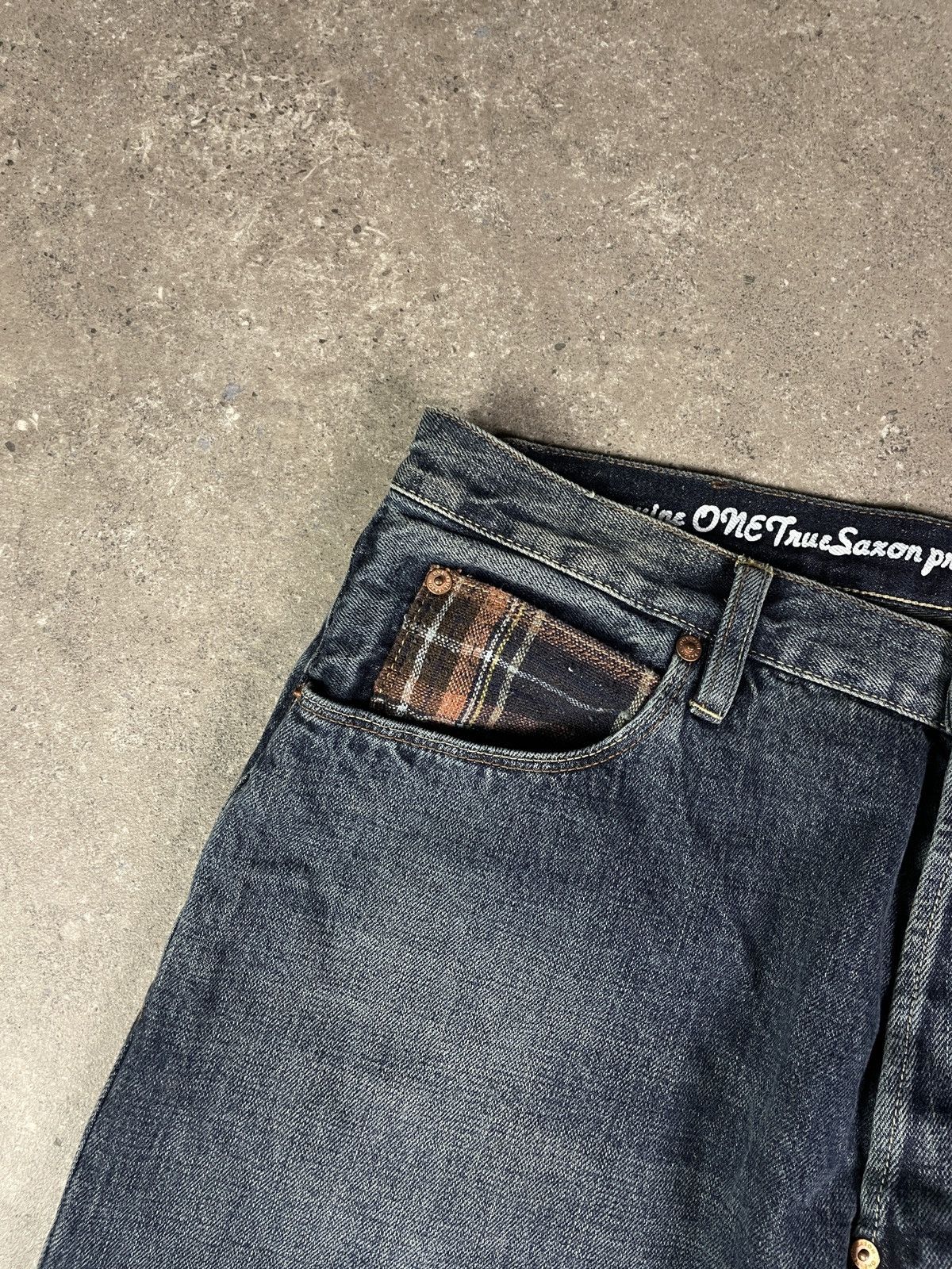 Designer × Japanese Brand × Vintage Vintage Y2K One True Saxon Japanese Denim Pants Size US 38 / EU 54 - 6 Thumbnail