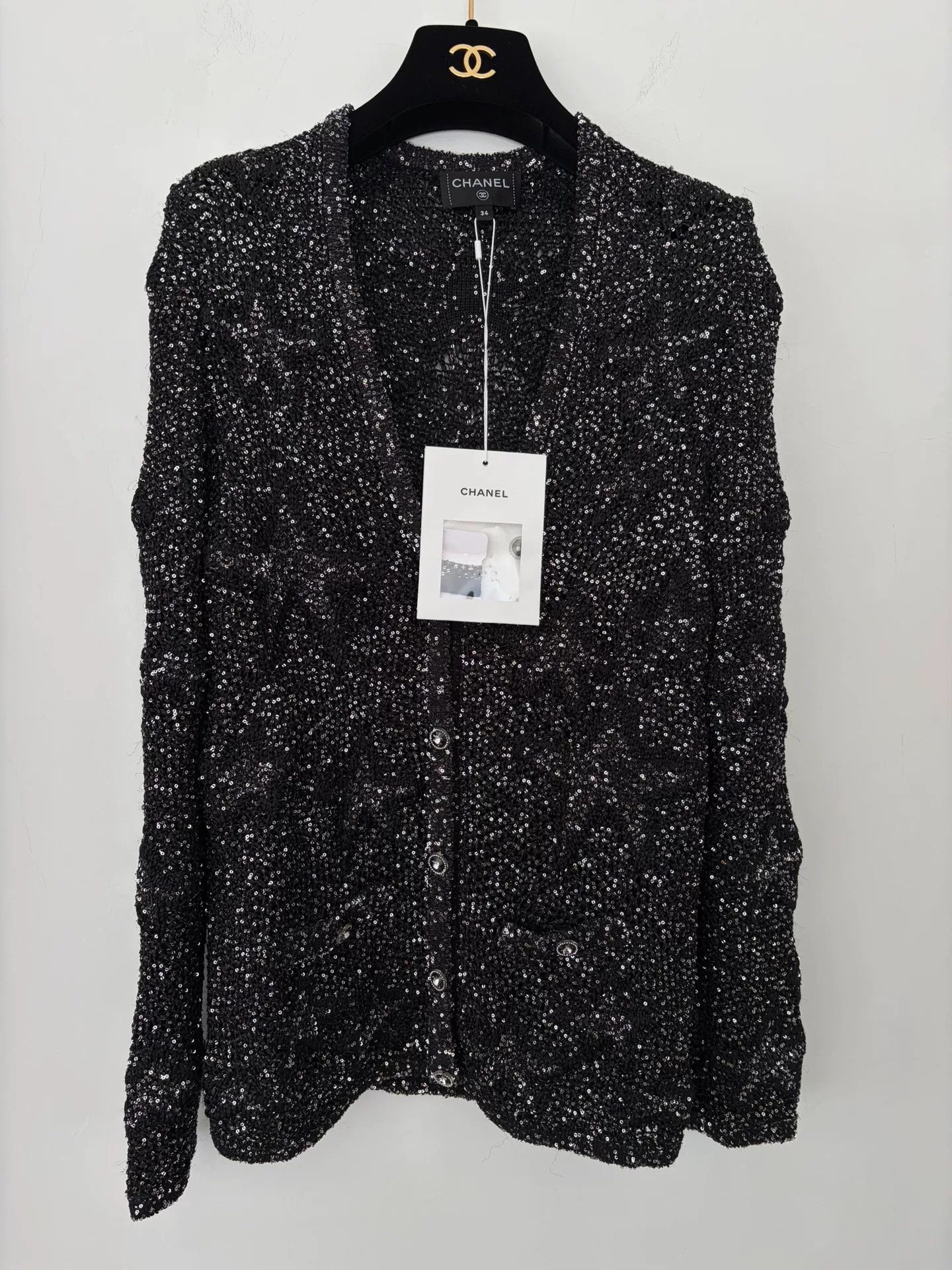 Chanel Chanel 24C Sequin Star Knit Cardigan Size US XS / EU 42 / 0 - 1 Thumbnail