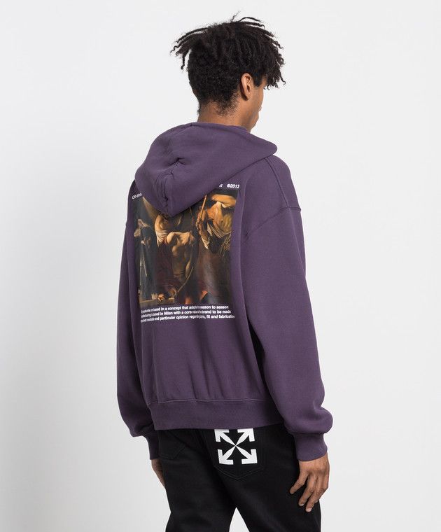Off-White Purple Caravaggio Crowning Oversized Hoodie Size US S / EU 44-46 / 1 - 2 Thumbnail