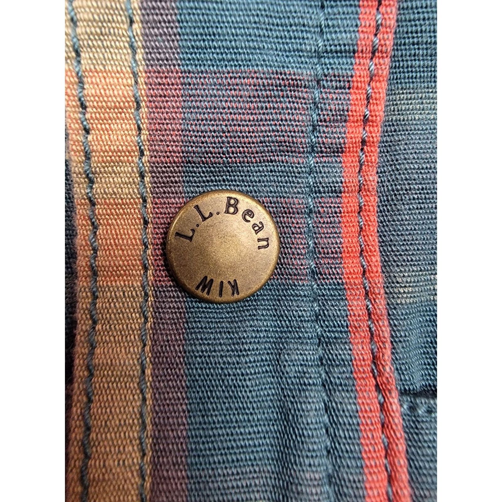 Vintage L.L. Bean Katahdin Iron Works Shirt Mens 2XL Blue Orange Plaid Elbow Patches Button-Up Casual Travel Workwear Set Size US XXL / EU 58 / 5 - 4 Thumbnail