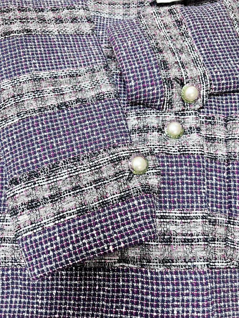 Chanel Chanel 17P purple lapel striped tweed jacket Size XS / US 0-2 / IT 36-38 - 5 Thumbnail