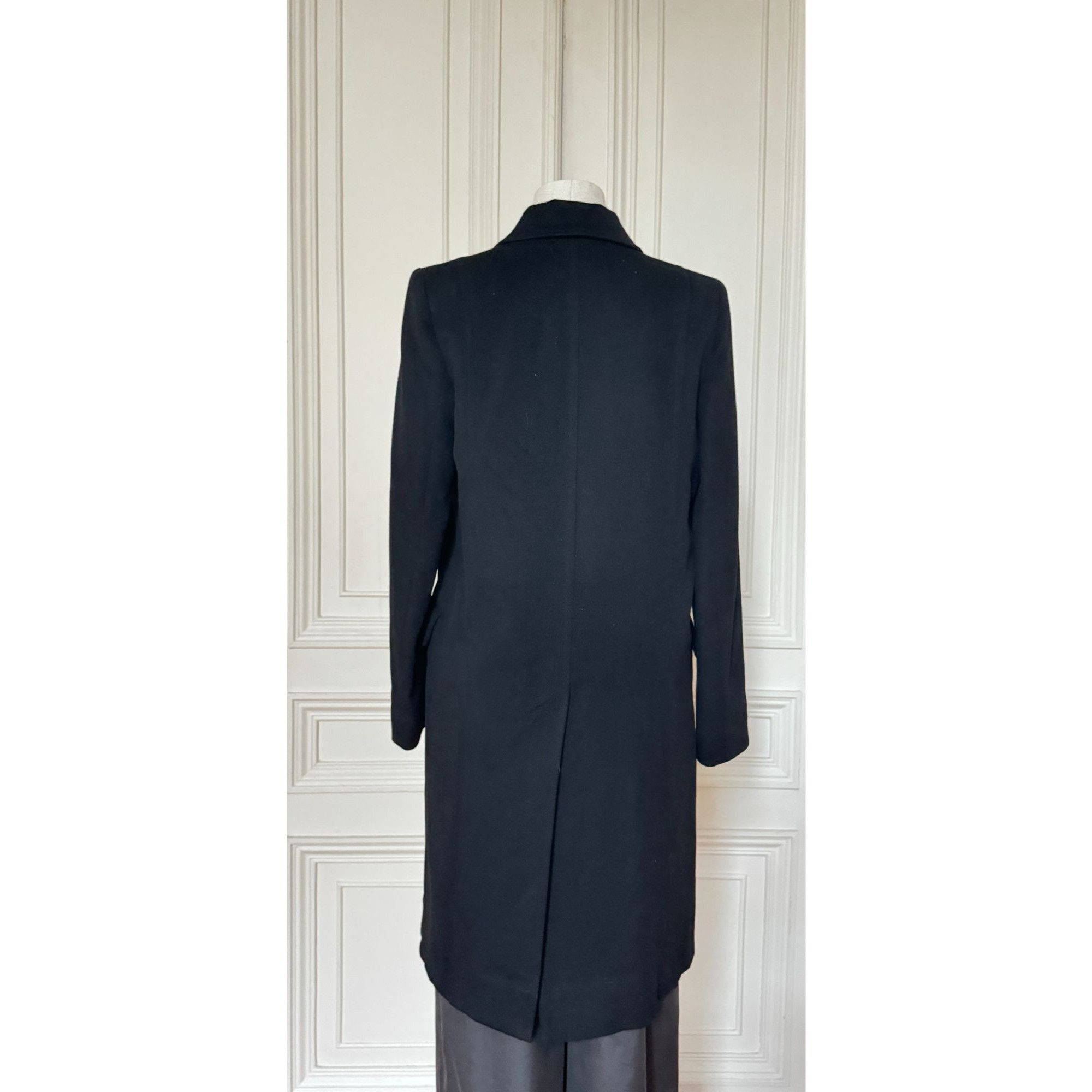 Thierry Mugler Vintage Black Wool Cashmere Angora Coat Size M / US 6-8 / IT 42-44 - 4 Thumbnail