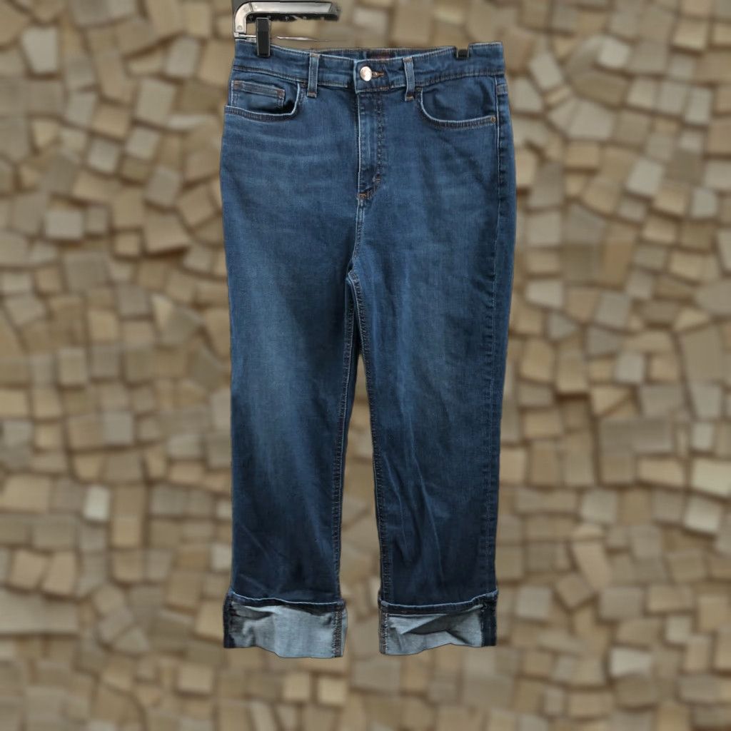Lee Lee Jeans Heritage Straight Cuff Jeans Women's 12 Medium Wash Blue Size 34" / US 12 / IT 48 - 1 Thumbnail