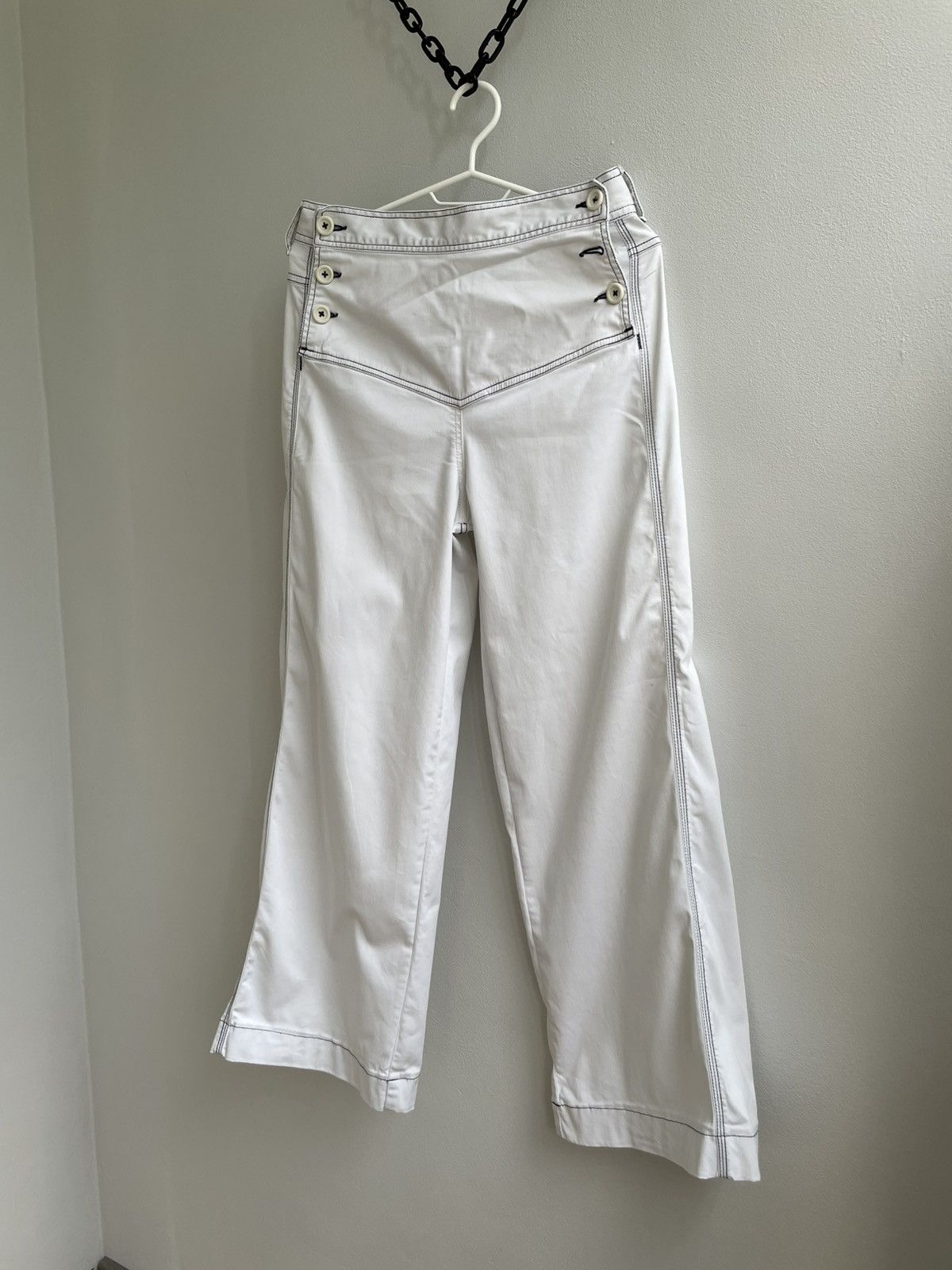 Miss Sixty Miss Sixty Vintage Flared Pants White Denim Jeans Size 27" / US 4 / IT 40 - 10 Thumbnail