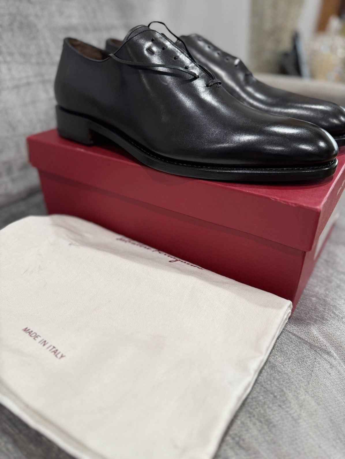 Salvatore Ferragamo Salvatore Ferragamo Angiolo (Nero Calf/Trim) sz. 12E Size US 12 / EU 45 - 3 Thumbnail