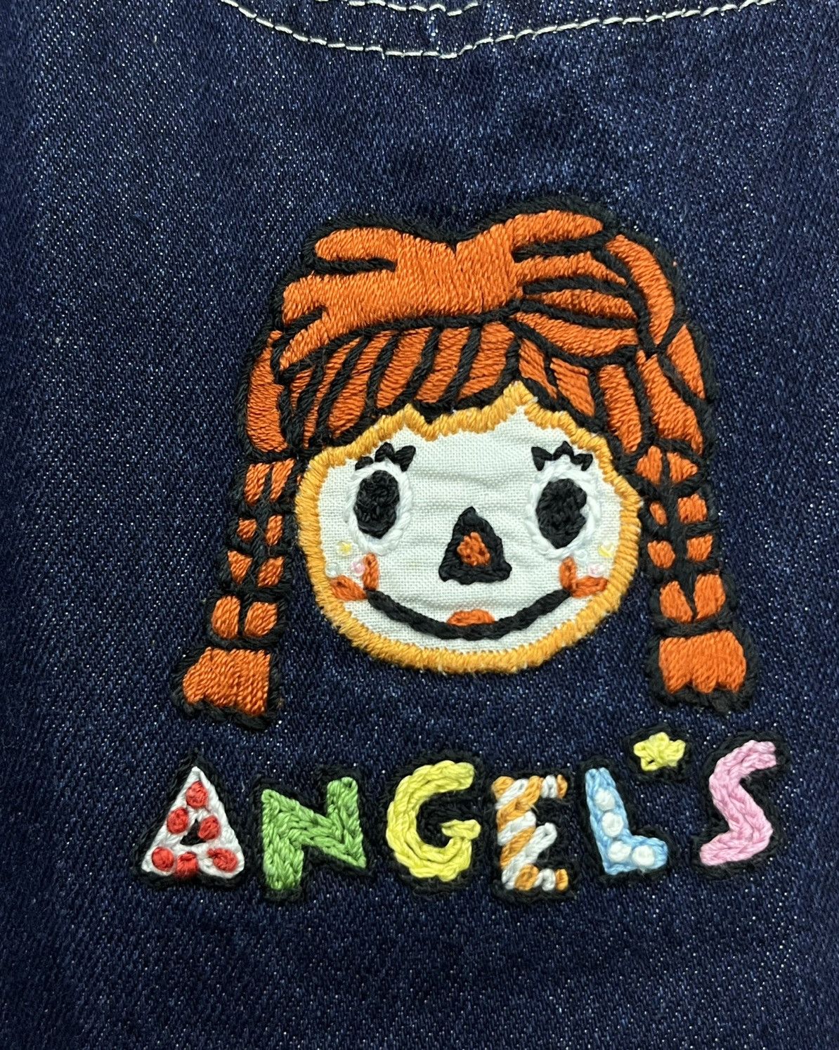 Angel Blue 💕 CUTENESS 💕Vintage ANGEL BLUE Cute Embroidery Blue Jeans Size 27" / US 4 / IT 40 - 1 Thumbnail