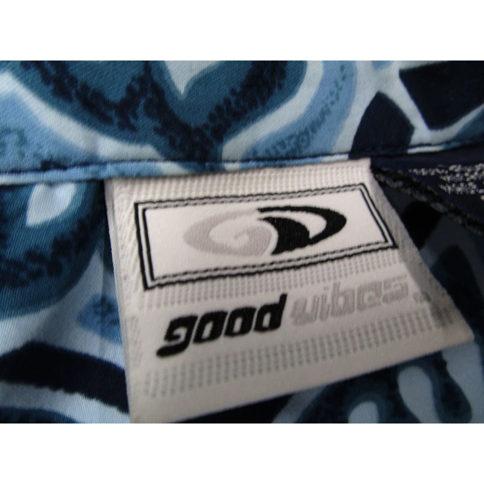 Vintage VINTAGE Good Vibes Shirt Mens Large Blue AOP Button Up Short Sleeve Hawaiian Y2K Geometric 90s Bohemian City Retro Tropical Shirt Mens L Blue Size US L / EU 52-54 / 3 - 3 Thumbnail