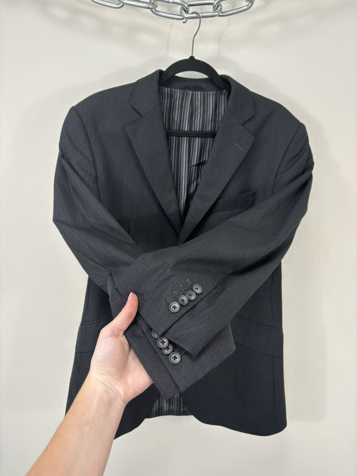 SCABAL Scabal Savile Row MTM Gray Formal 130s Wool Blazer Jacket Size 48R - 8 Thumbnail