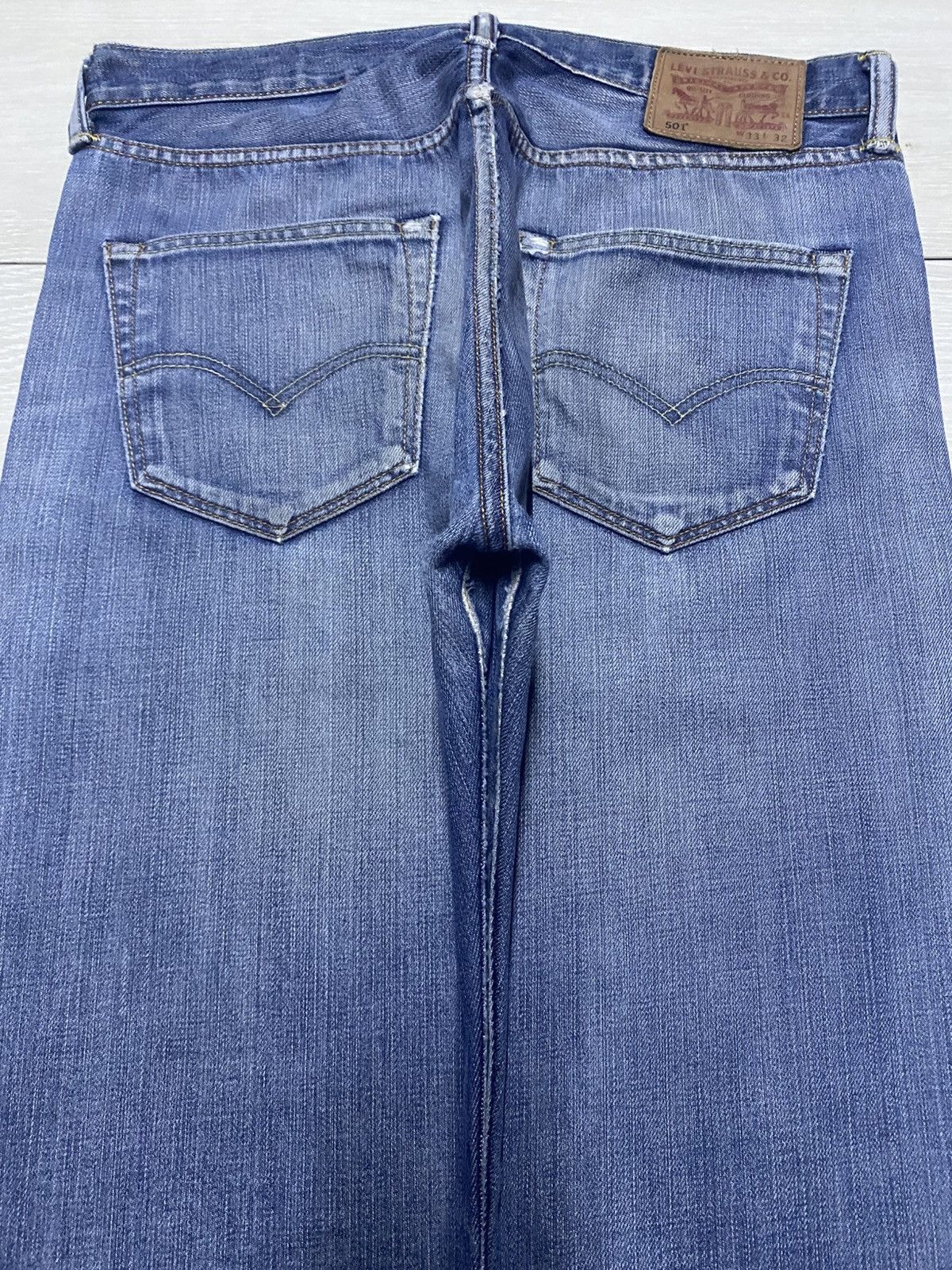 Levi's Vintage Levis 501 Y2K Faded Wash Distressed Loose Jeans Size US 33 - 4 Thumbnail