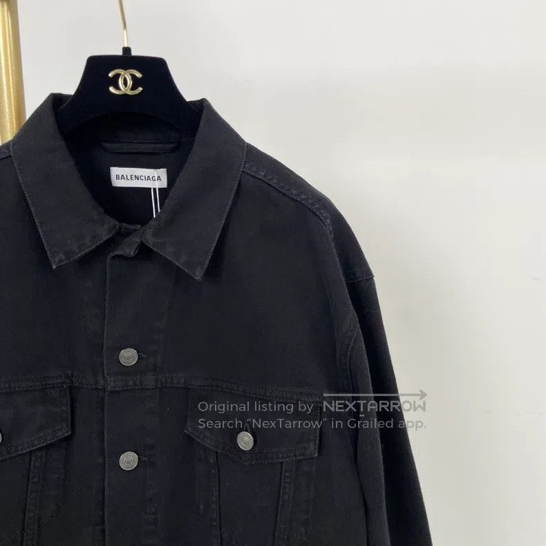 Balenciaga Balenciaga Black Denim Jacket Size XXS / US 00 / IT 34 - 3 Thumbnail