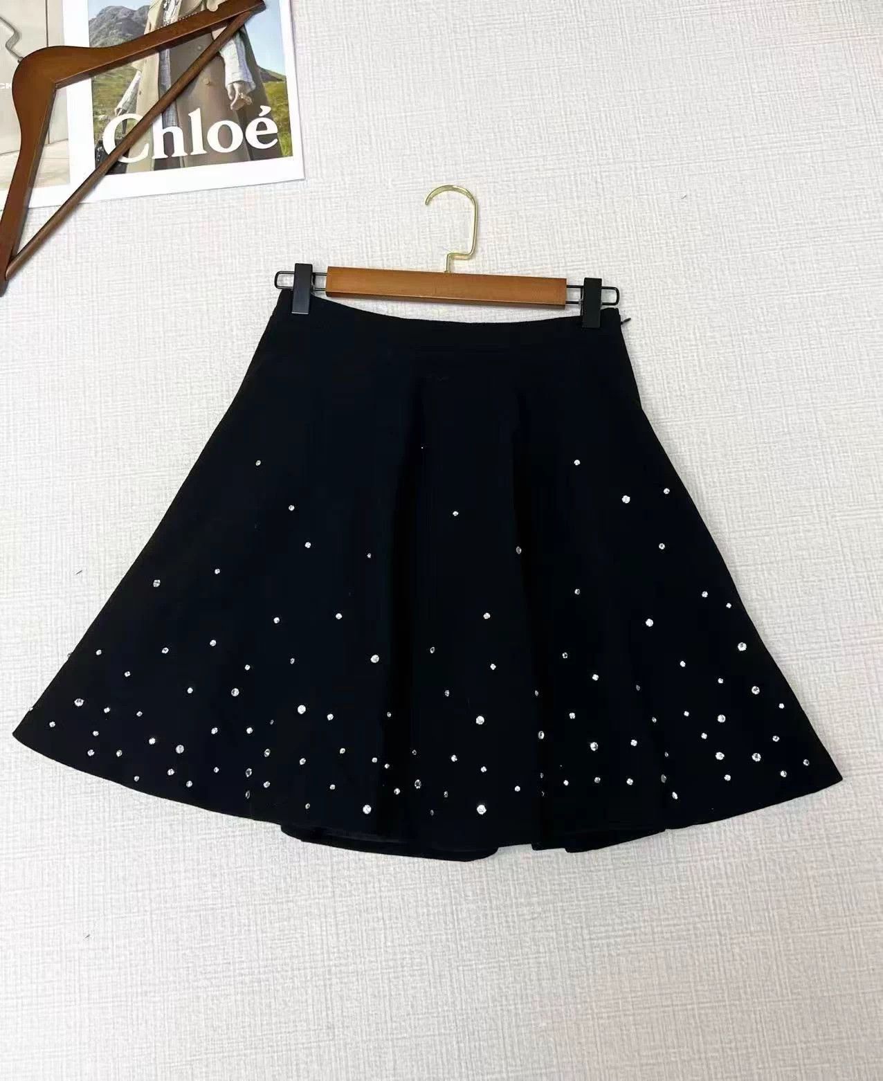 Miu Miu MIU MIU Black Crystal Mini Skirt 40 AG745 Size 27" / US 4 / IT 40 - 1 Thumbnail