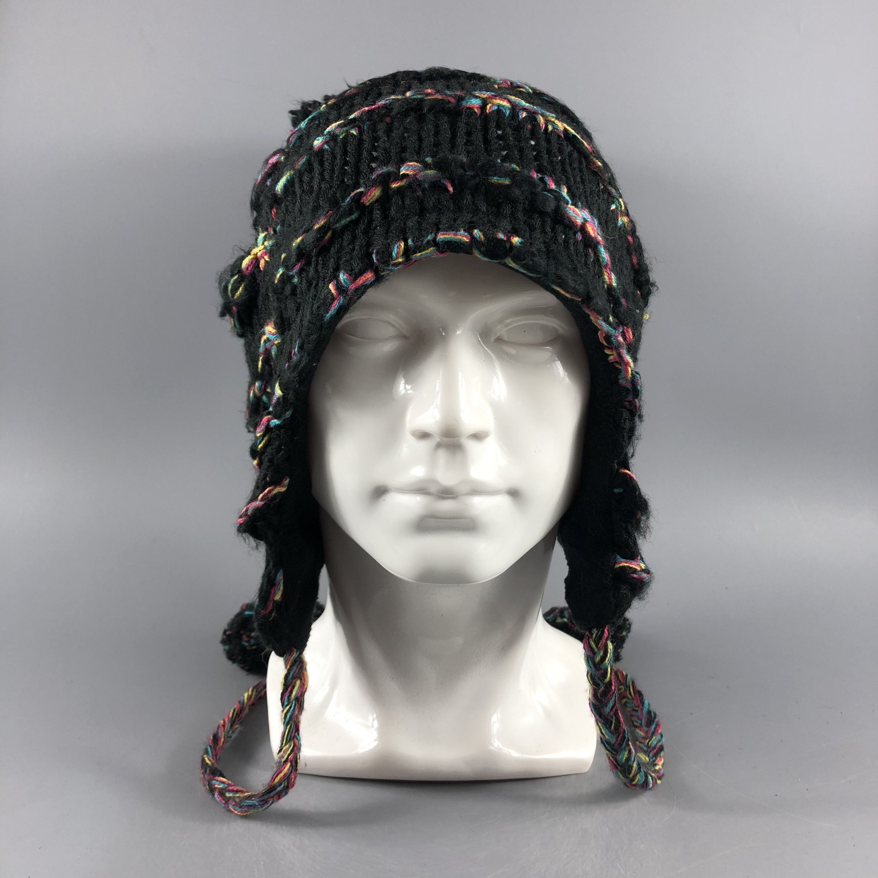 Japanese Brand × Other × Vintage Unknown Ear Flap Hat Bobble Beanie Snow Hat Snow Cap -D268 Size ONE SIZE - 6 Thumbnail