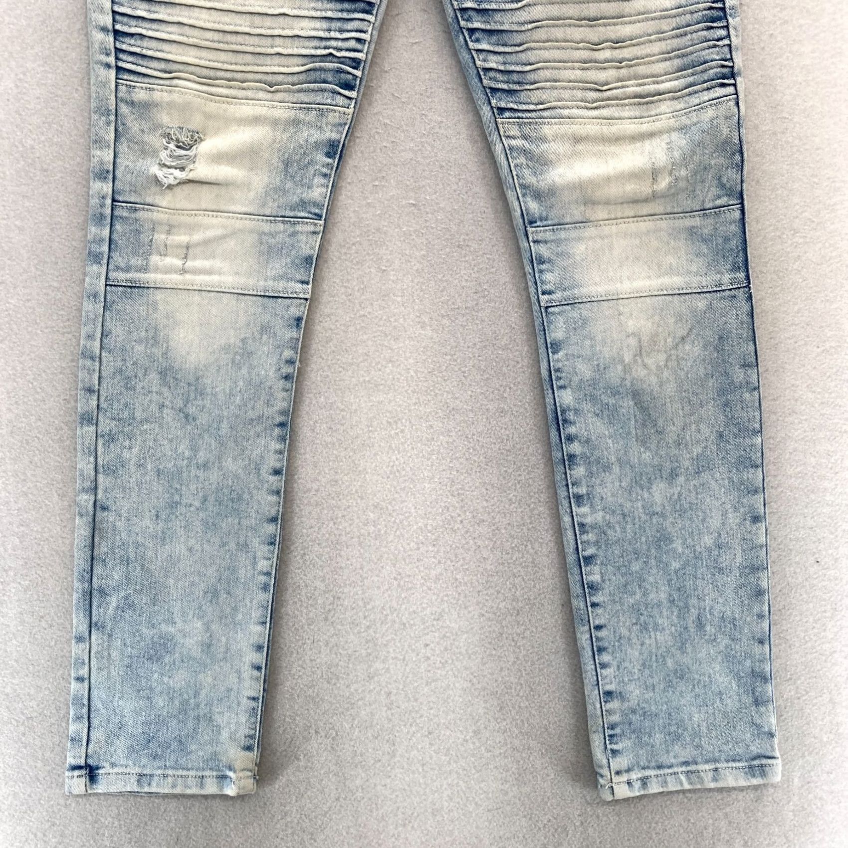 Southpole Southpole Skinny Moto Jeans Mens 30x30 Blue Acid Wash Stretch Denim Hip Hop Stretc? Size US 30 / EU 46 - 3 Thumbnail