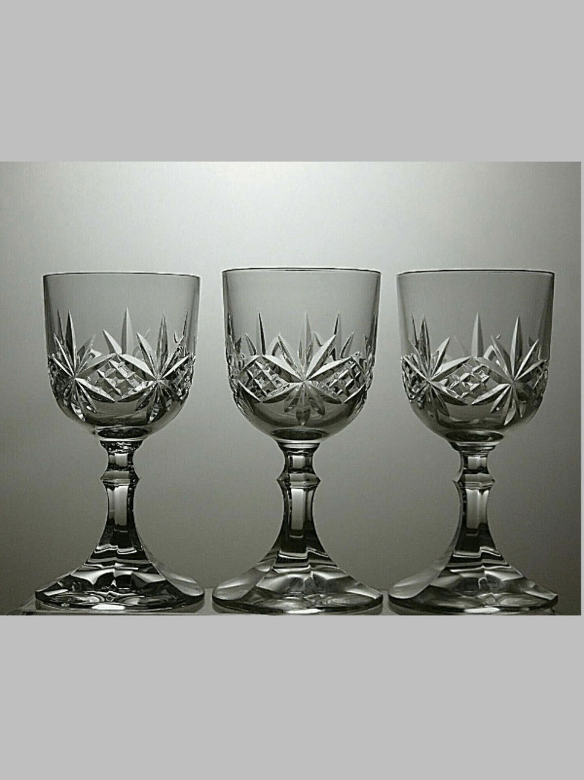 Other Zawiercie Crystal Cut Glass Set Of 3 Sherry Glasses 5 1/4" Size ONE SIZE - 1 Thumbnail