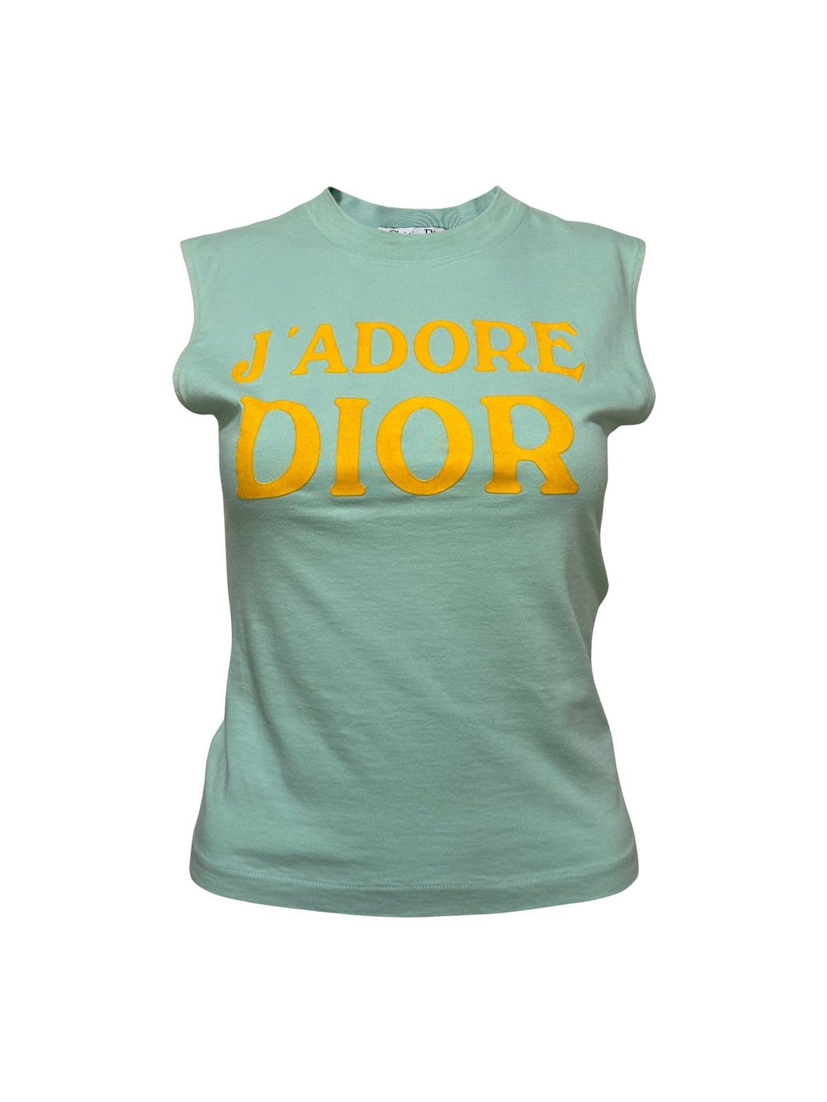 image of Christian Dior Fall Winter 2001 "j'adore Dior" Tank Top in Green, Women's (Size XS)