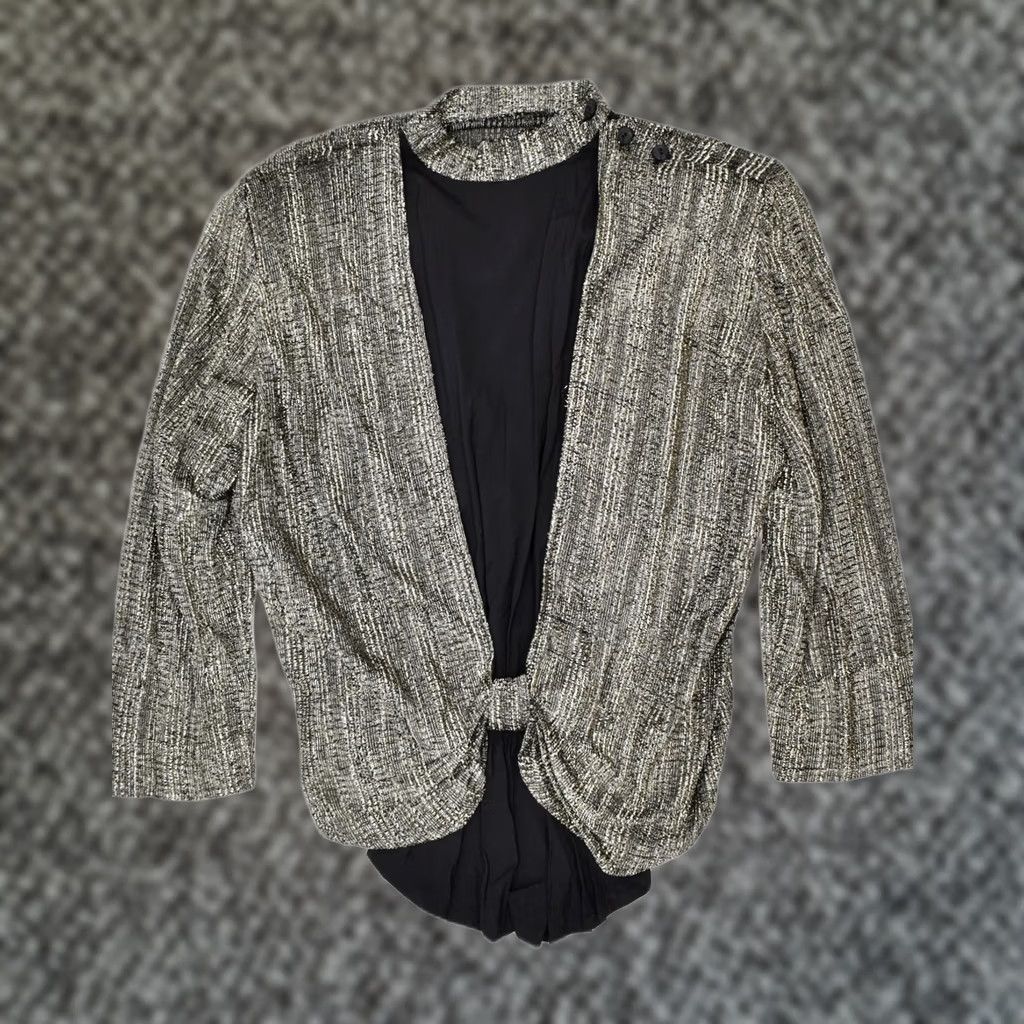 Vintage VINTAGE Womens Blouse Top Grey Colourblock UK 18 XL Long Sleeve Size XL / US 12-14 / IT 48-50 - 1 Thumbnail