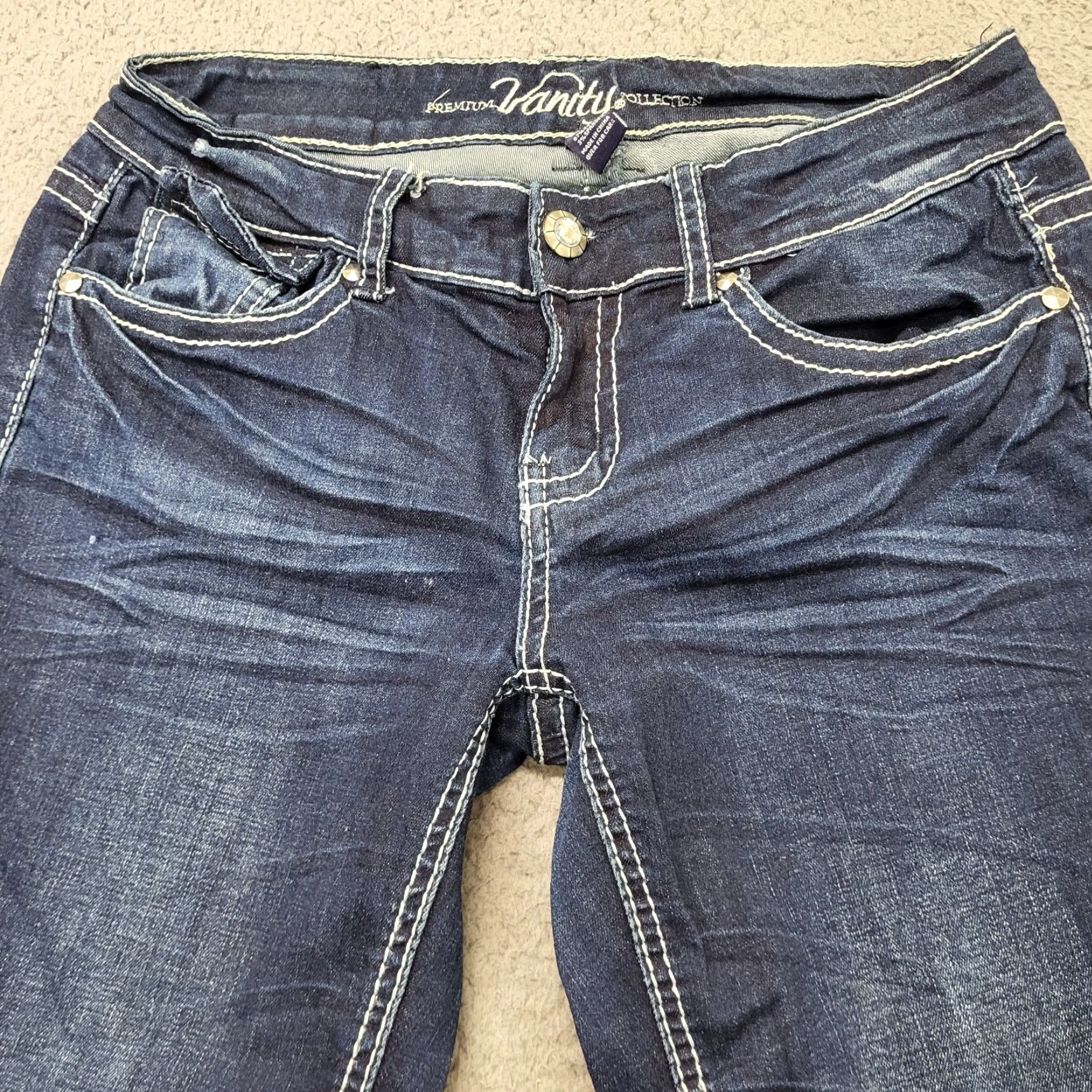 Vintage Vanity Premium Collection Capri Jeans Womens Size 28 Blue Denim Embellish Sasha Summer Size 28" / US 6 / IT 42 - 7 Thumbnail
