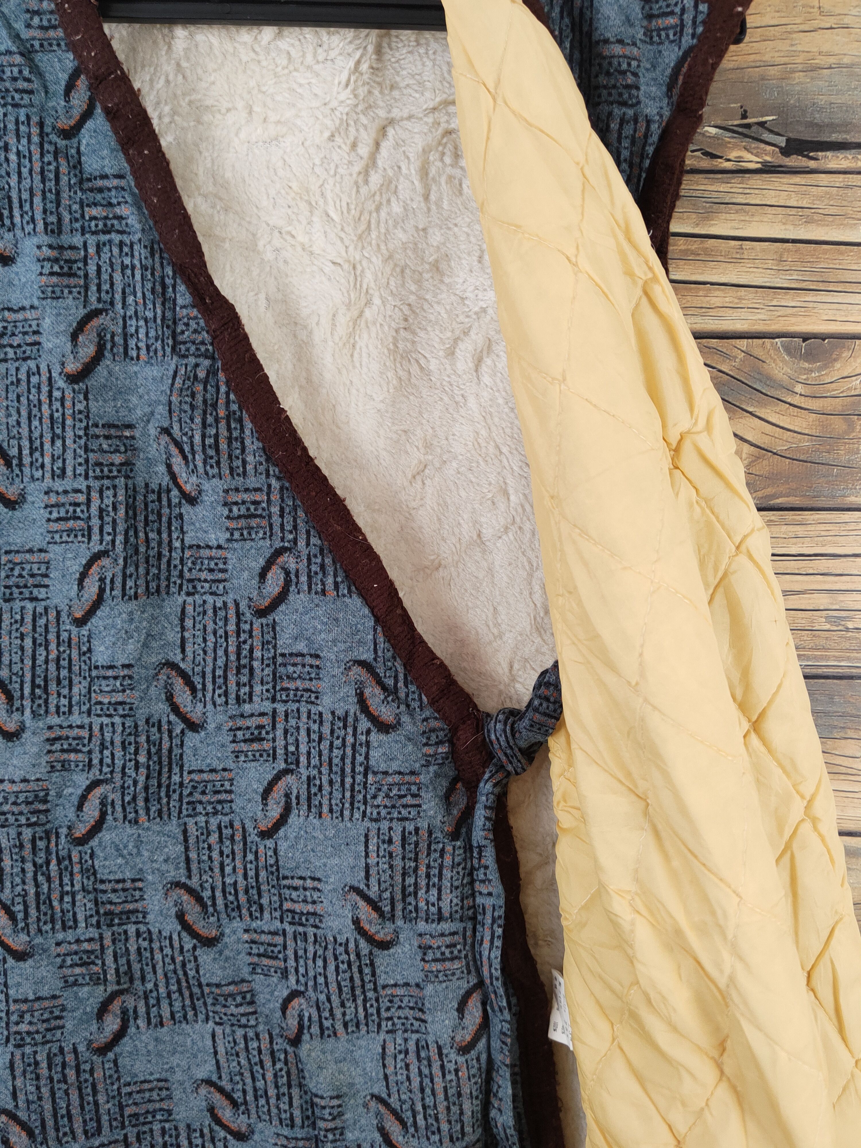 Japanese Brand × Vintage Retro Vintage Design by Home Wear Blue Kimono Vests Size M / US 6-8 / IT 42-44 - 3 Thumbnail