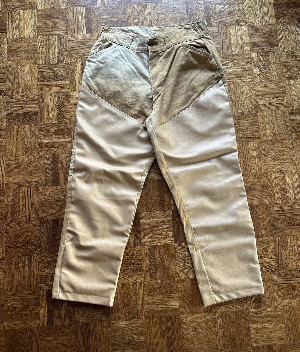 Vintage Vintage 70s Faded Double Knee Leather Hunting Pants Size US 36 / EU 52 - 1 Thumbnail