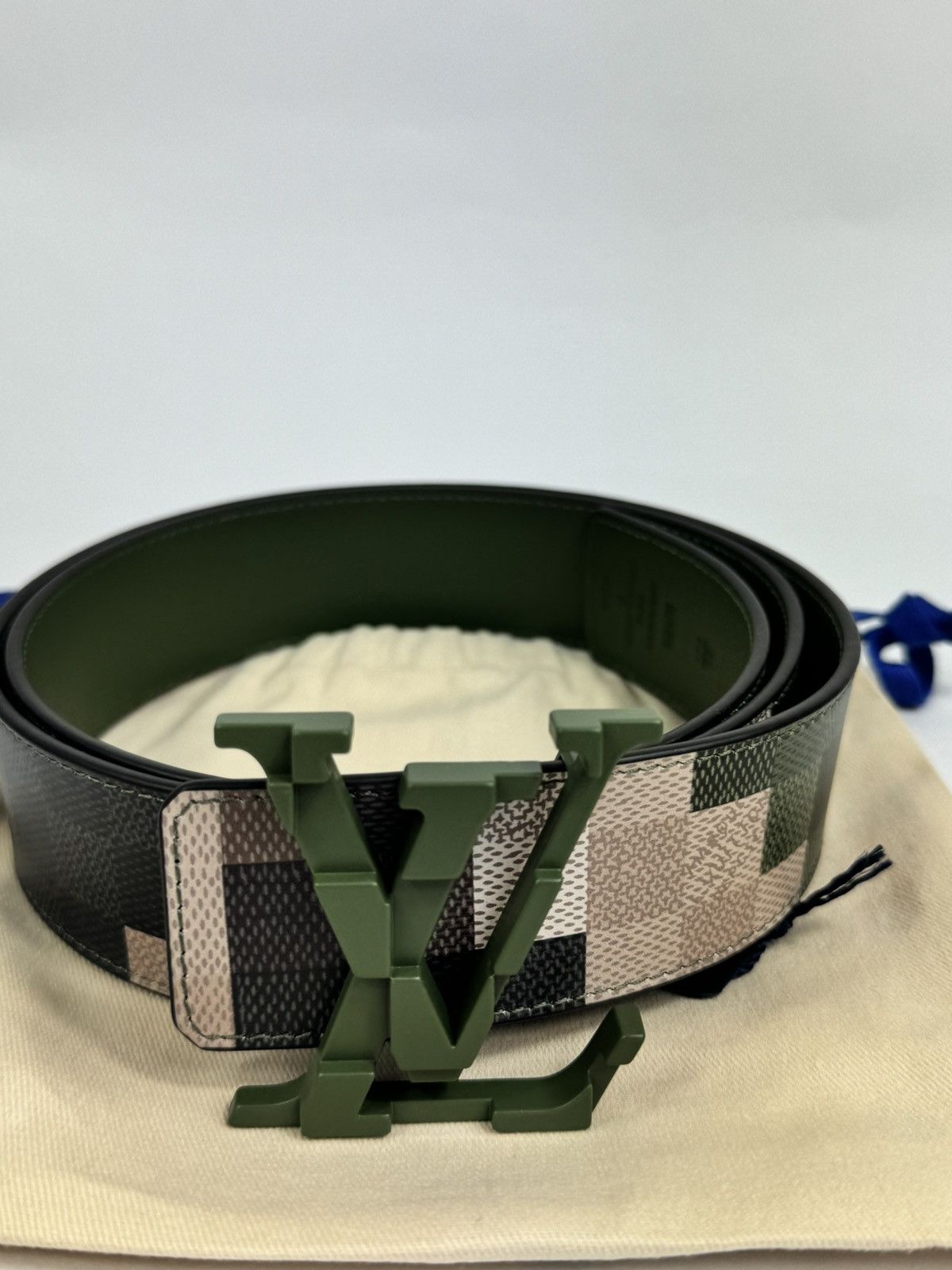 Louis Vuitton LV MEGA PIXEL CAMOUFLAGE 40MM REVERSIBLE BELT 100 Size 34 - 6 Thumbnail
