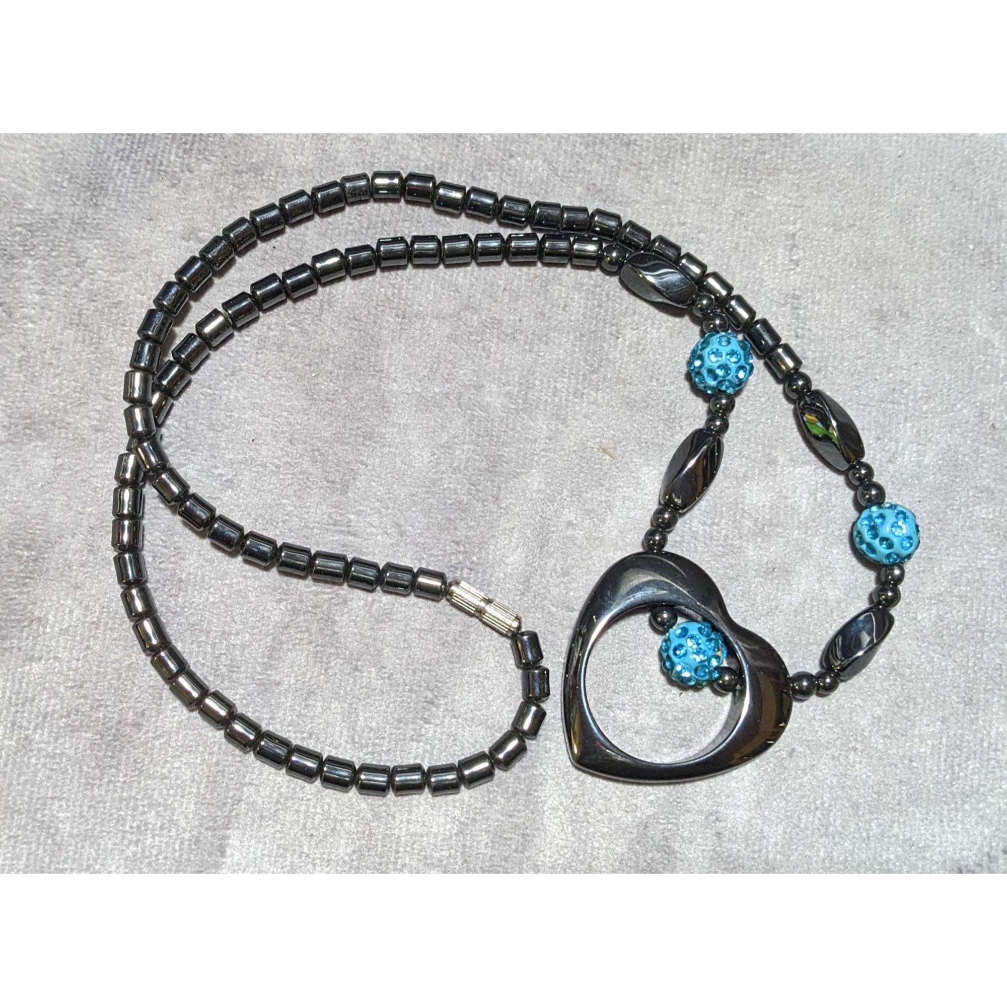 Other Hematite Open Heart Beaded Pendant Necklace Size ONE SIZE - 12 Thumbnail