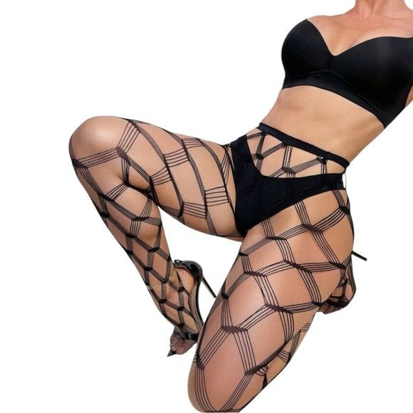Other Women Plus Size Black Opaque Tight Stocking Size ONE SIZE - 2 Thumbnail