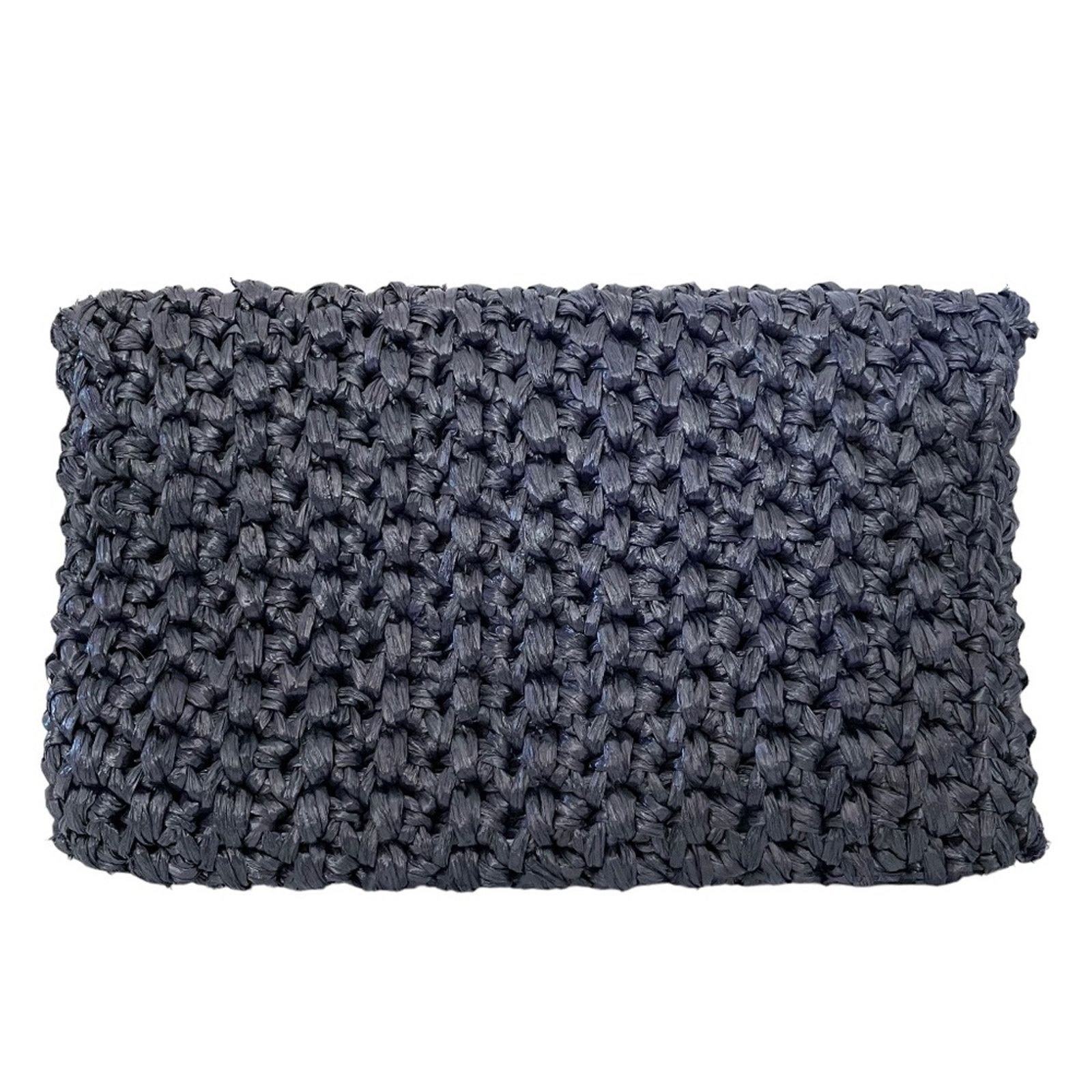 Vintage Rodo Italy Vintage Navy Blue Woven Straw Envelope Clutch Bag Size ONE SIZE - 3 Thumbnail