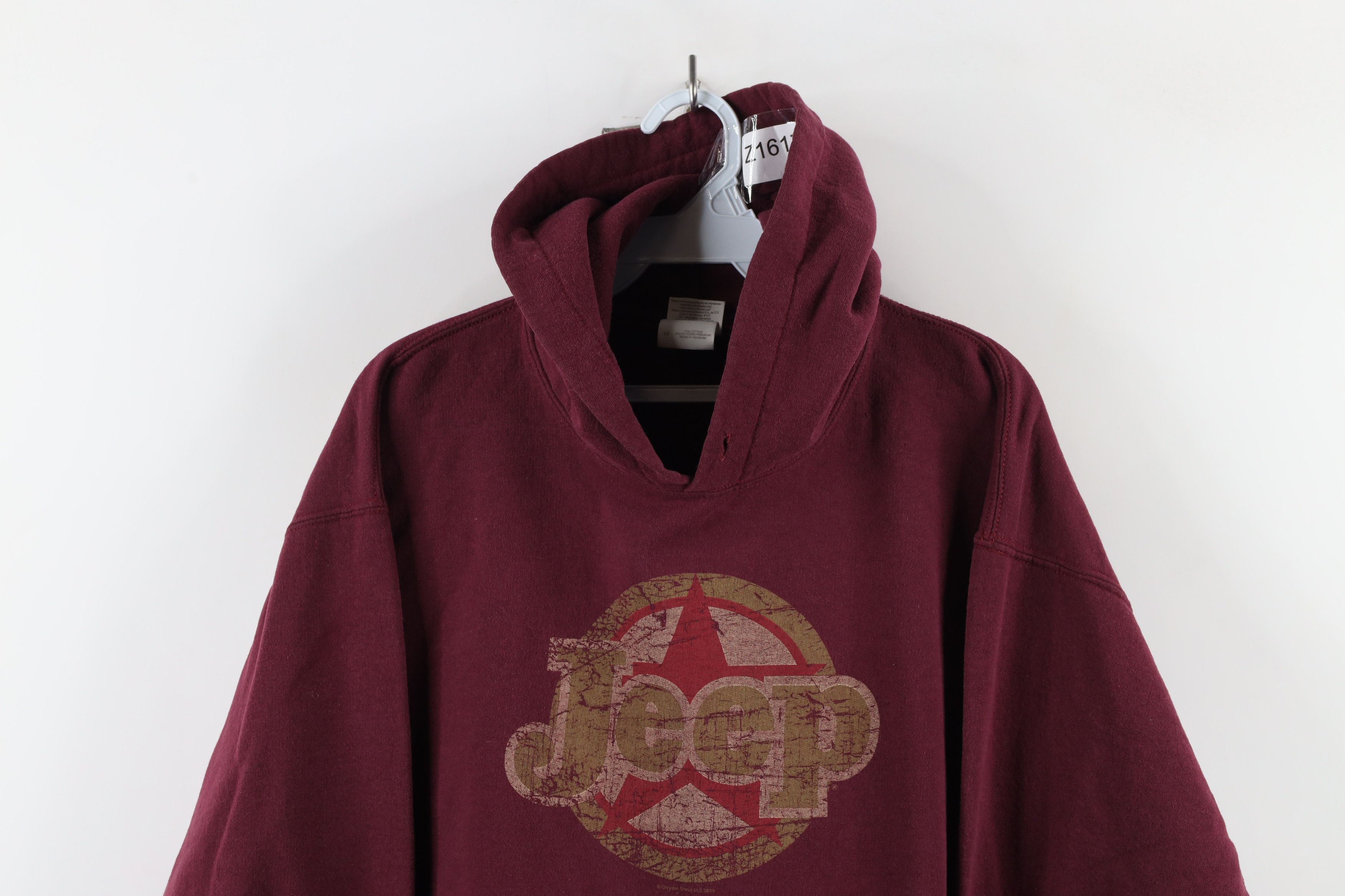 Vintage Vintage Y2K Jeep Motors Spell Out Hoodie Sweatshirt Maroon Size US M / EU 48-50 / 2 - 2 Thumbnail