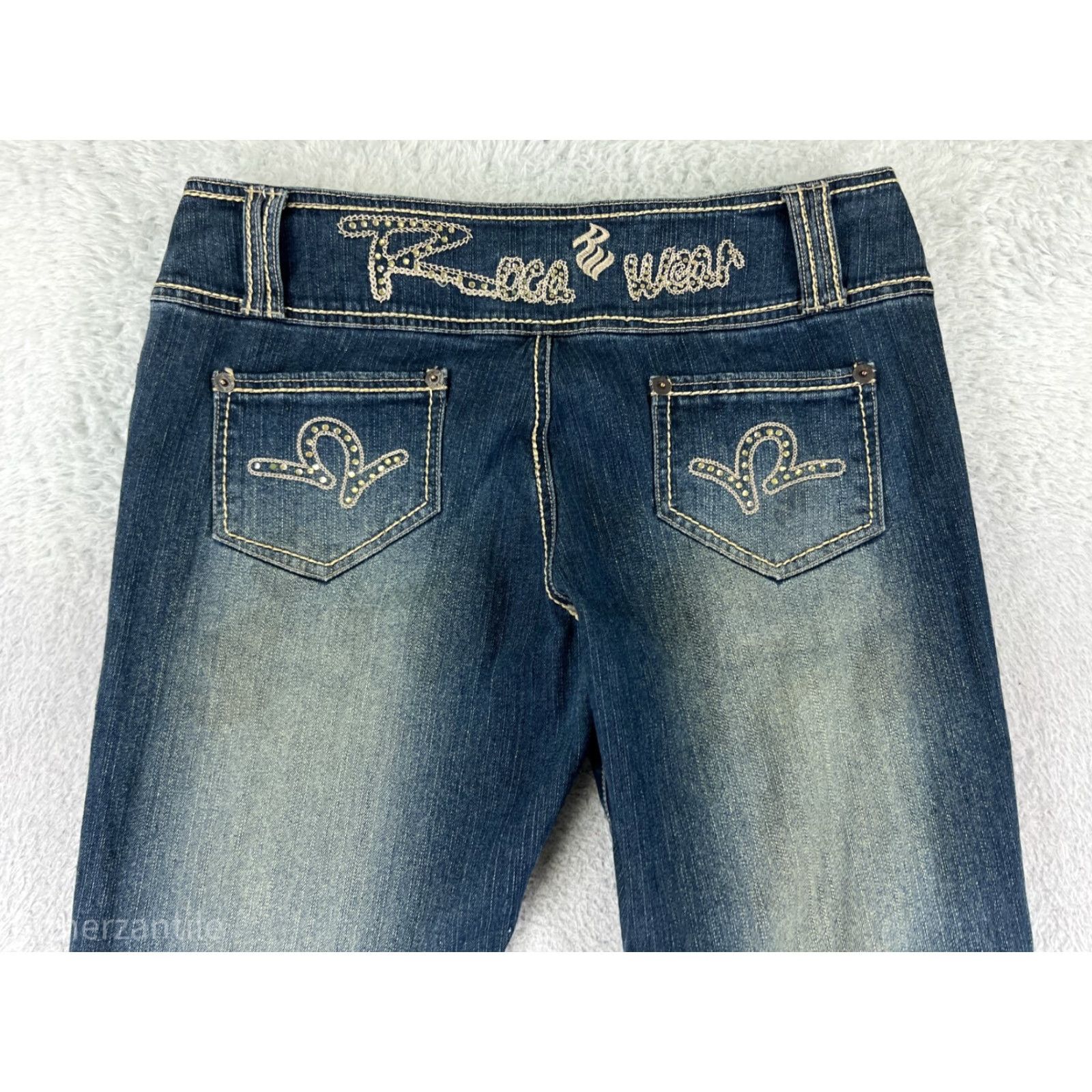 Rocawear Rocawear Jeans Womens 17 Blue Denim Bootcut Regular Fit Medium Wash Classic Western Style Girls Size 38" / US 16 / IT 52 - 3 Thumbnail