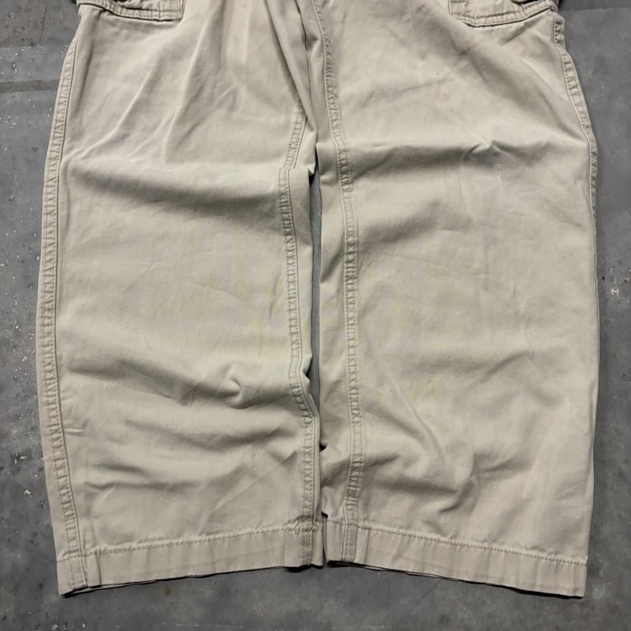 Japanese Brand × Vintage Crazy Vintage Y2K/2000s Baggy Faded Cream Streetwear Skater Cargo Pants! Size US 34 / EU 50 - 6 Thumbnail