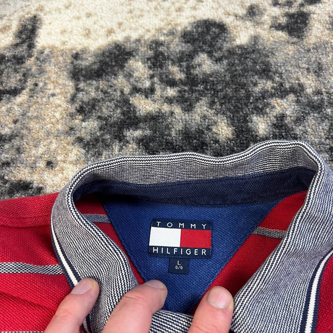 Tommy Hilfiger Tommy Hilfiger Vintage Y2K Striped Rugby Longsleeve Size US L / EU 52-54 / 3 - 5 Thumbnail