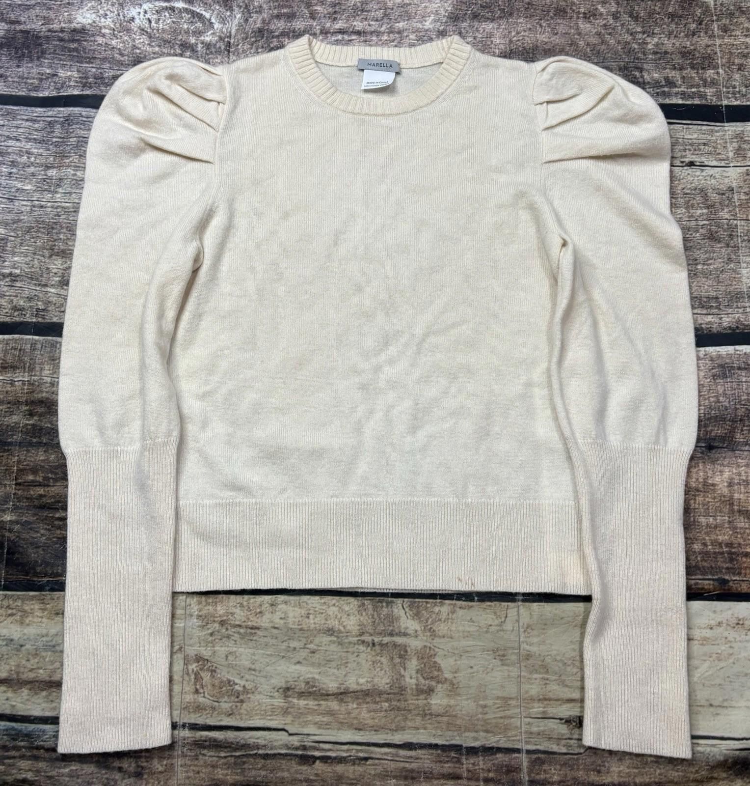 Marella Sweater Womens S Cashmere Wool Juliet Puff Sleeves