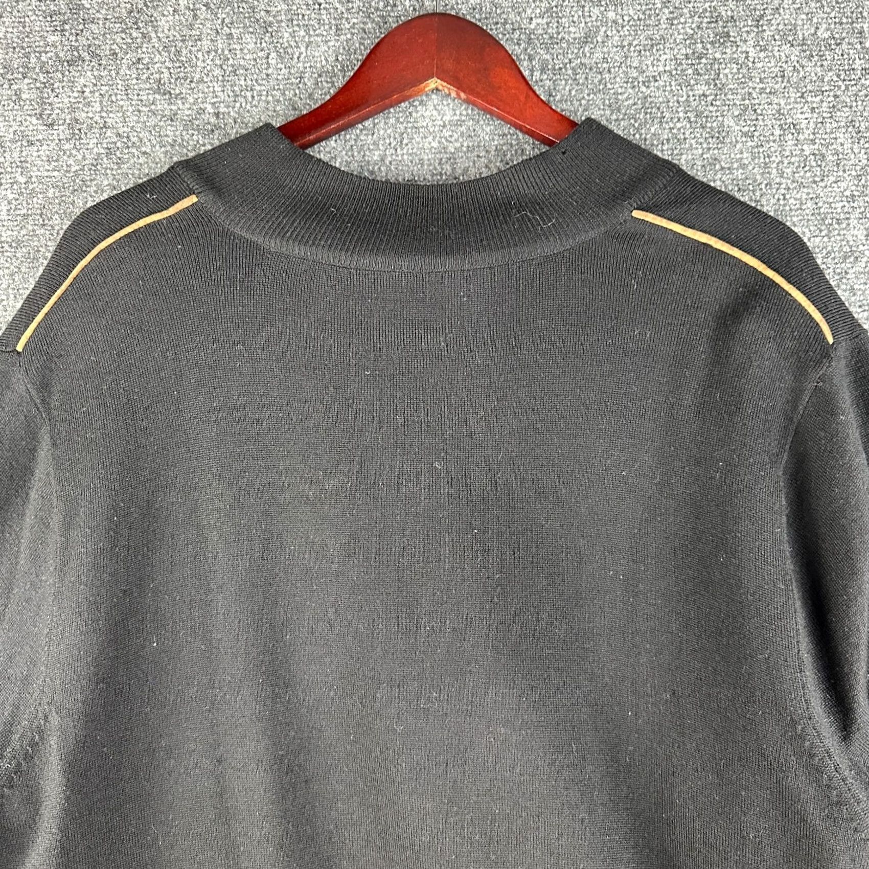 Vintage Fairway & Greene Sweater Mens XL Black 1/4 Zip Lined Wool Ribbed Cuffs V-Neck Pullover Knit Regular Seasonal Size US XL / EU 56 / 4 - 7 Thumbnail