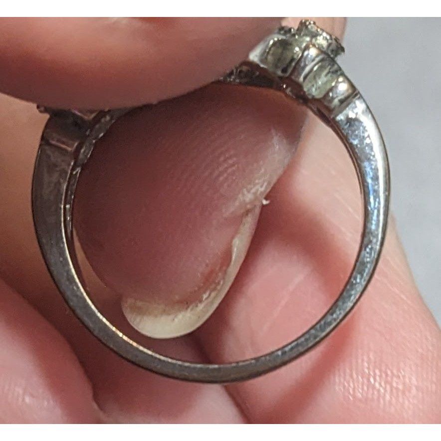 Other Gothic Art Deco Black Gemmed And Marcasite Ring Size 7 1/4 Size ONE SIZE - 5 Thumbnail