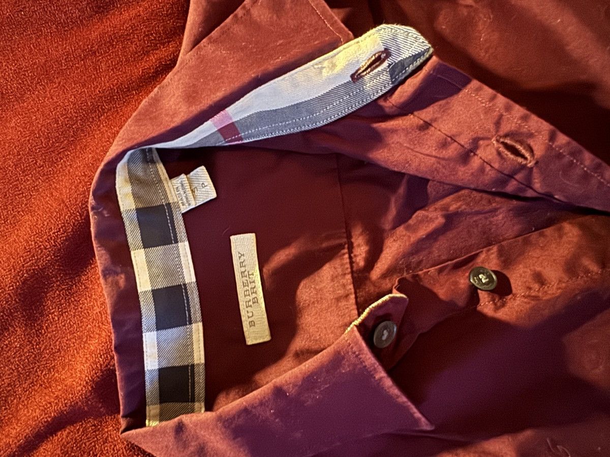 Burberry Burgundy Burberry Brit Button-Up Shirt Size US S / EU 44-46 / 1 - 3 Thumbnail