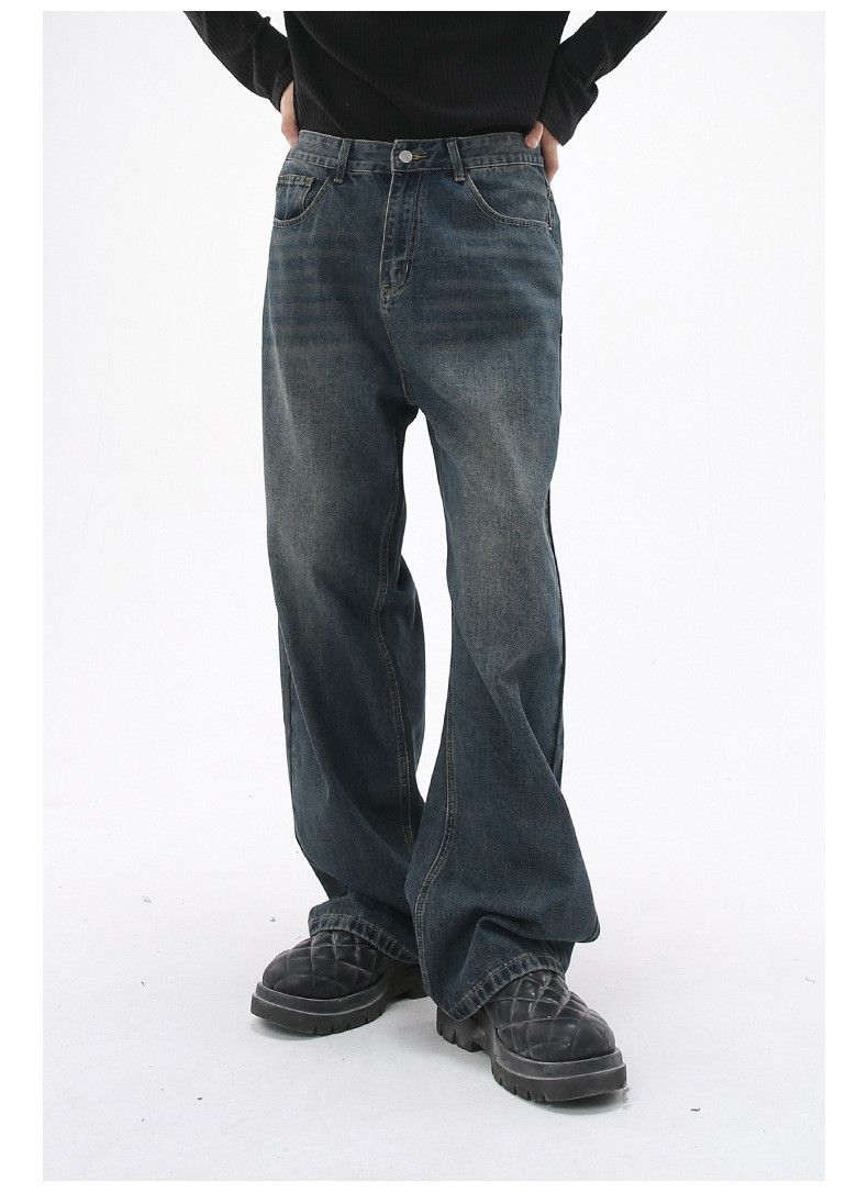 Japanese Brand × Jean Washed distressed blue loose straight casual jeans Size US 32 / EU 48 - 1 Thumbnail