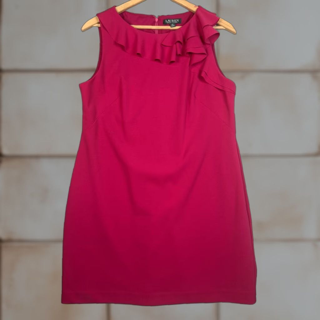 Ralph Lauren Lauren Ralph Lauren Women's Pink Sleeveless A-Line Mini Dress 16P Petite Size XXL / US 16-18 / IT 52-54 - 1 Thumbnail