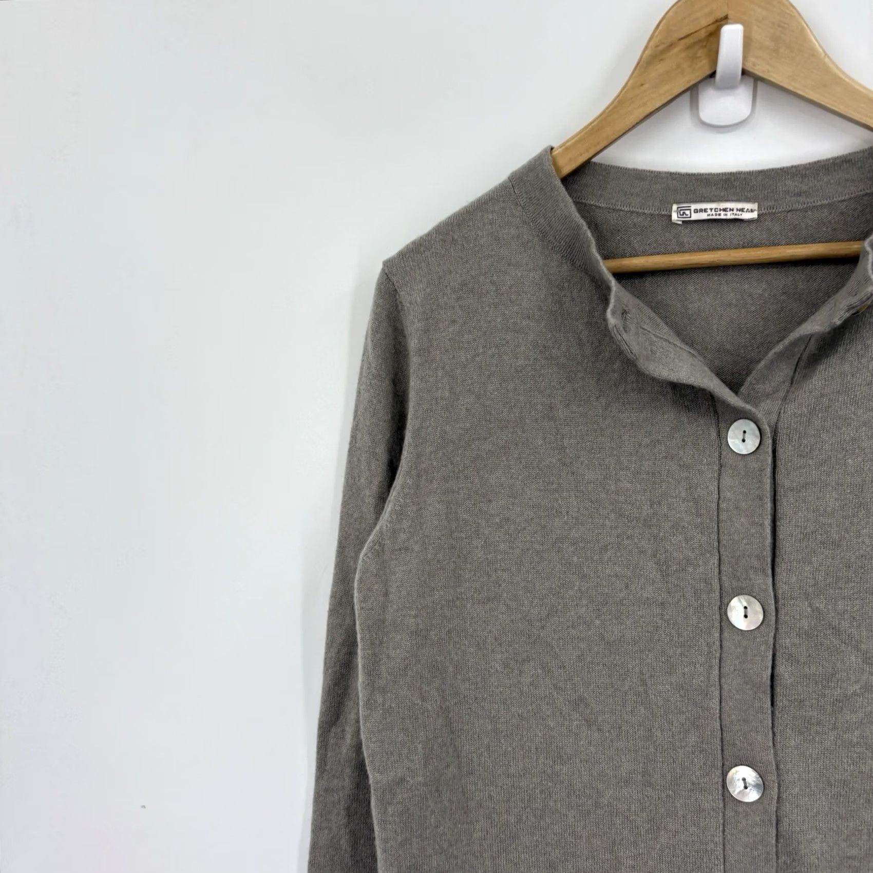 Vintage Gretchen Neal Duster Cardigan Sweater Large Cashmere Italian Luxury Capsule Soft Size L / US 10 / IT 46 - 2 Thumbnail