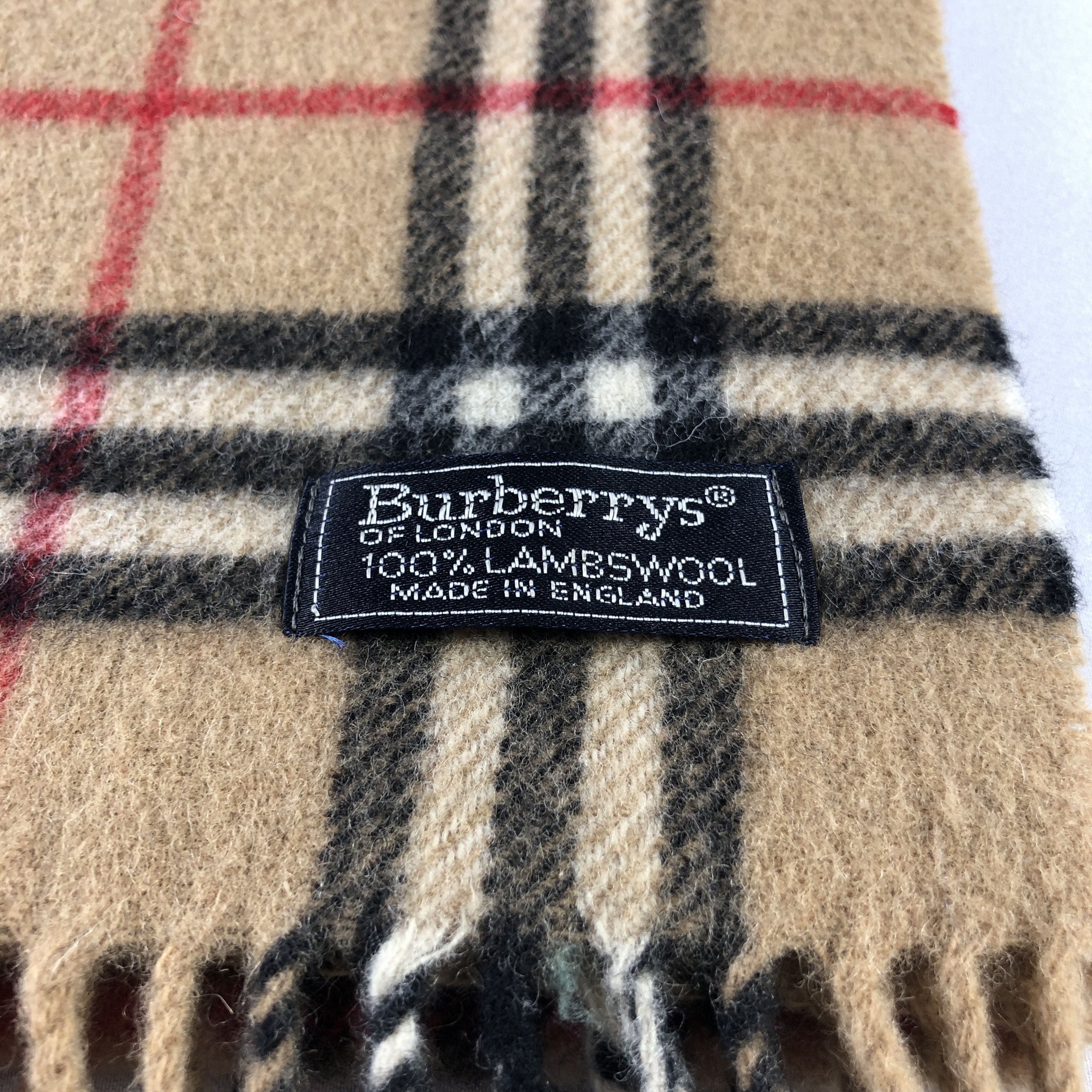 Burberrys Nova Check Tan Wool Scarf Muffler V2840