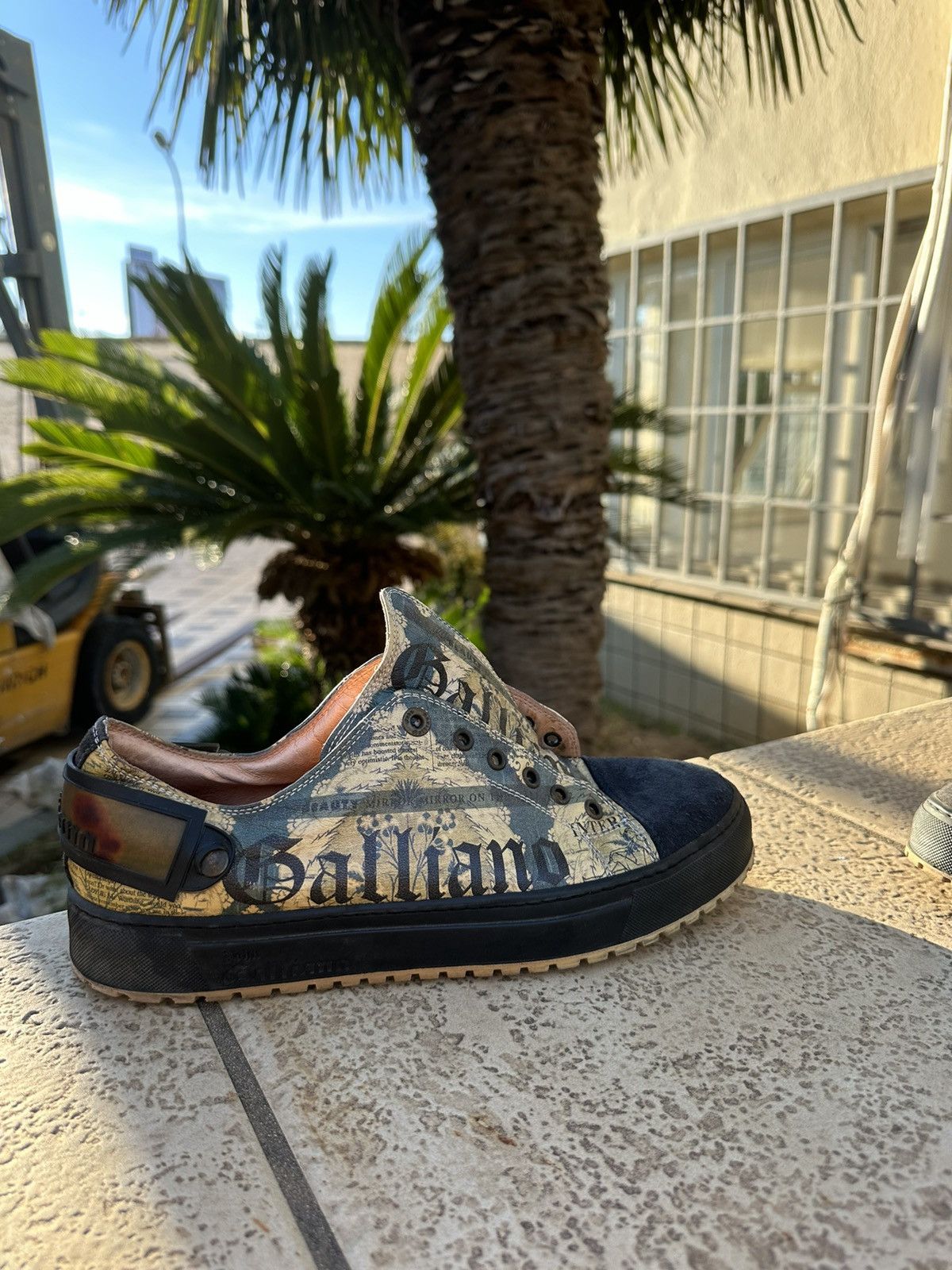 John Galliano Shoes Sneakers Newspaper Print 42 size