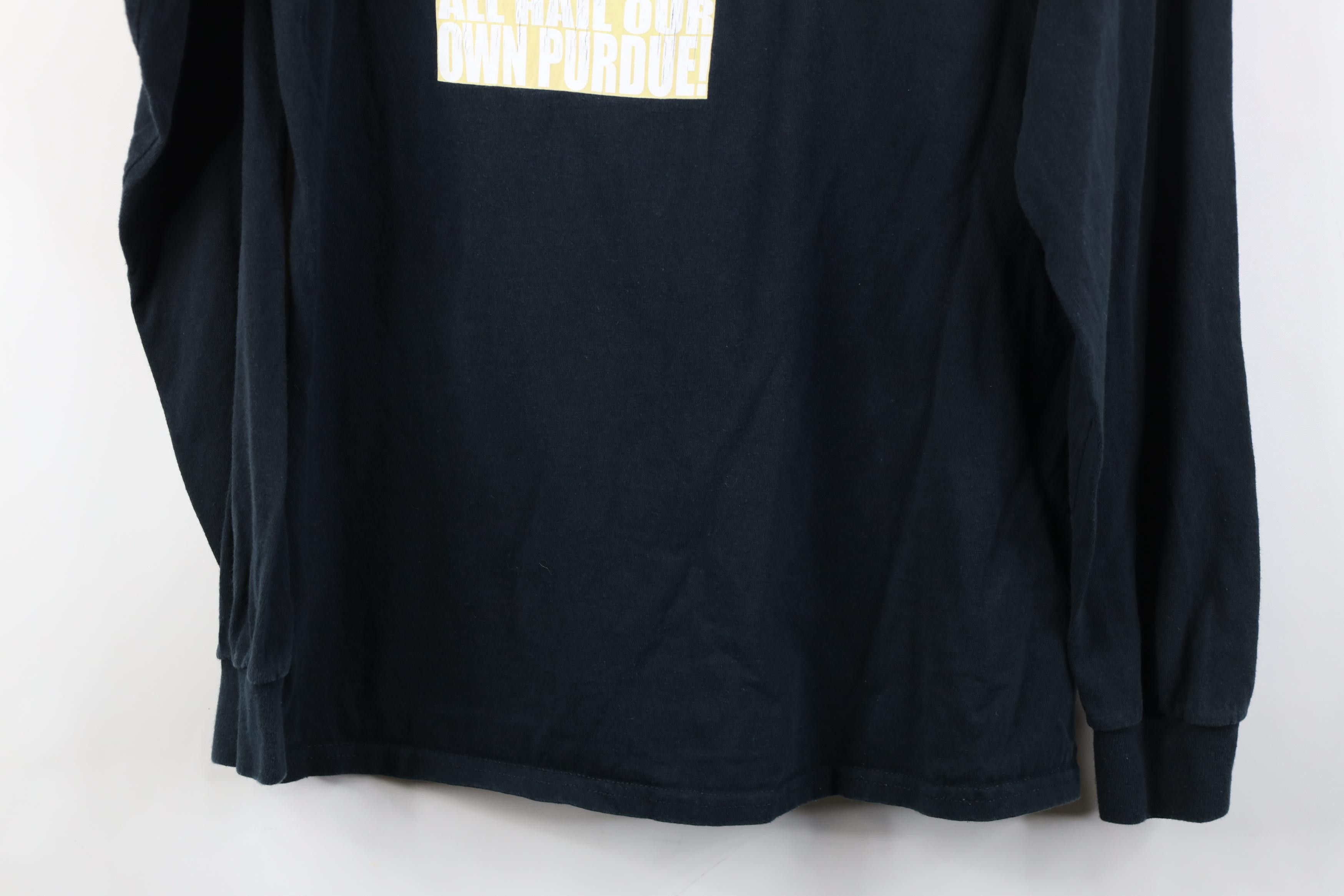 Vintage Vintage 90s Y2K Purdue University Long Sleeve T-Shirt Black Size US S / EU 44-46 / 1 - 14 Thumbnail