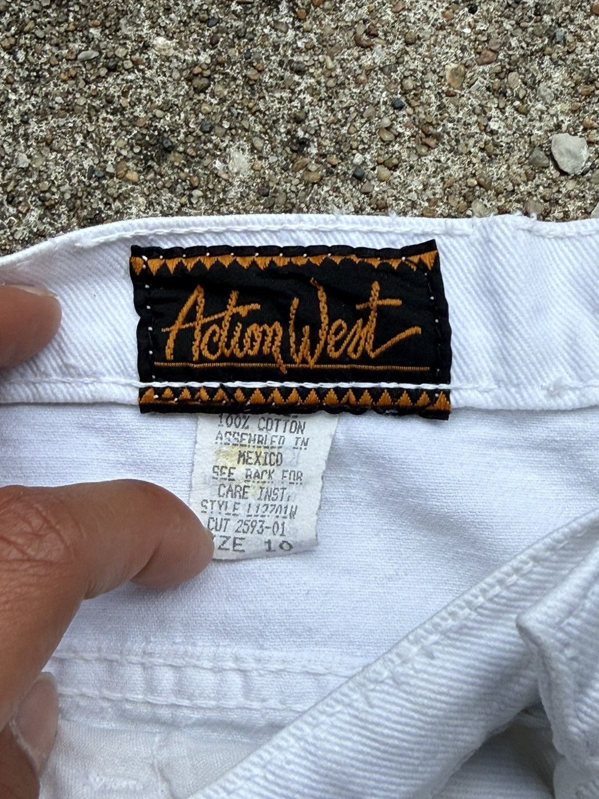 Vintage Vtg Action West High Waist White Denim Shorts Size 32" / US 10 / IT 46 - 5 Thumbnail