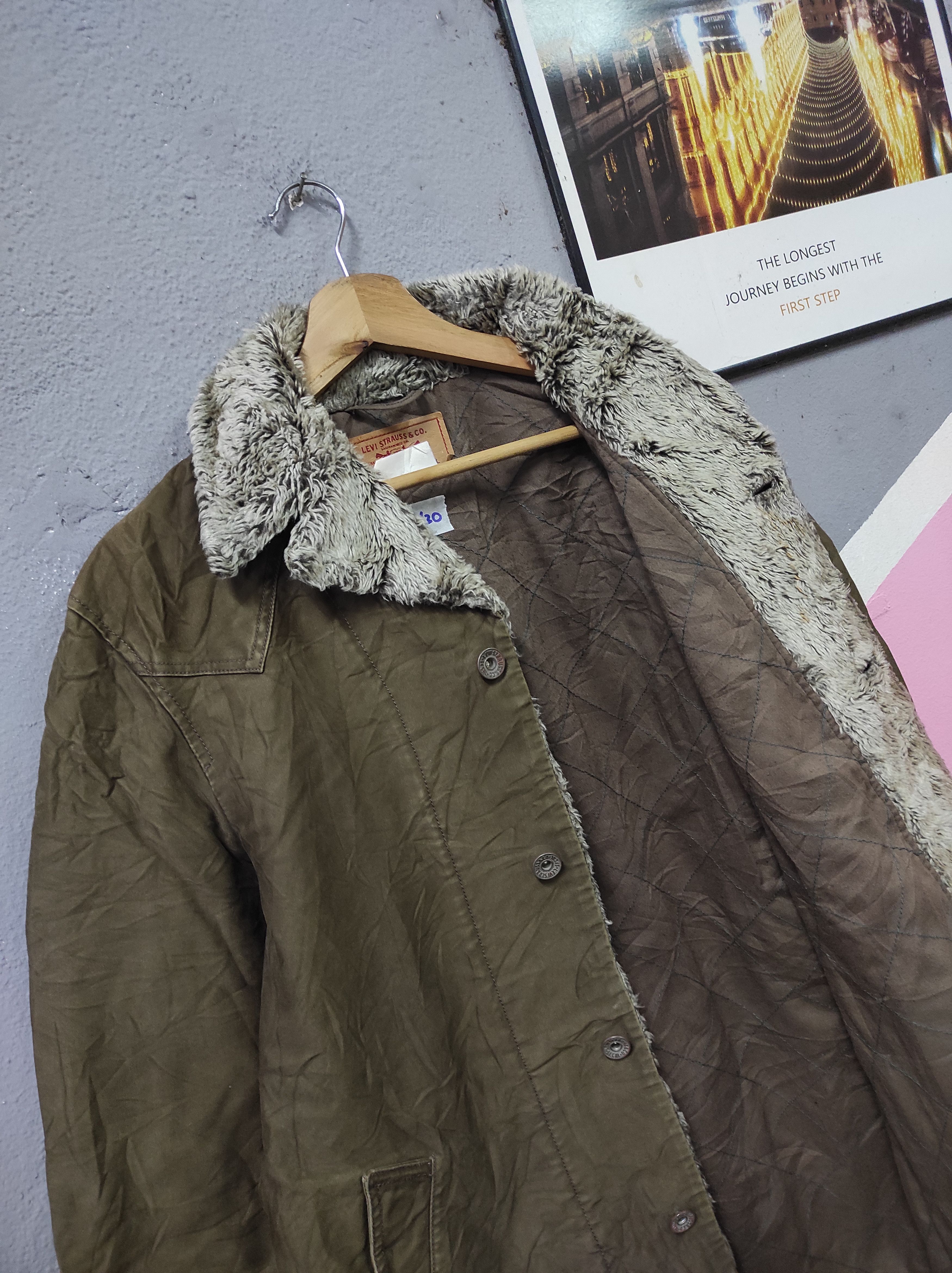 Japanese Brand × Levi's LEVI'S STYLE MILITARY SHERPA COLLAR JACKET DISTRESSED Size L / US 10 / IT 46 - 3 Thumbnail