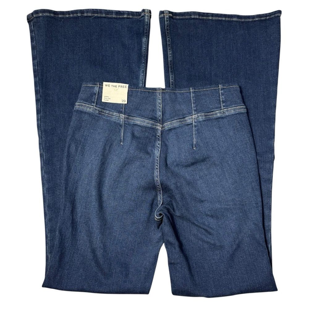 Free People New Free People We The Free Kiera Pull-On Flare Blue Nights Size 29" - 5 Thumbnail