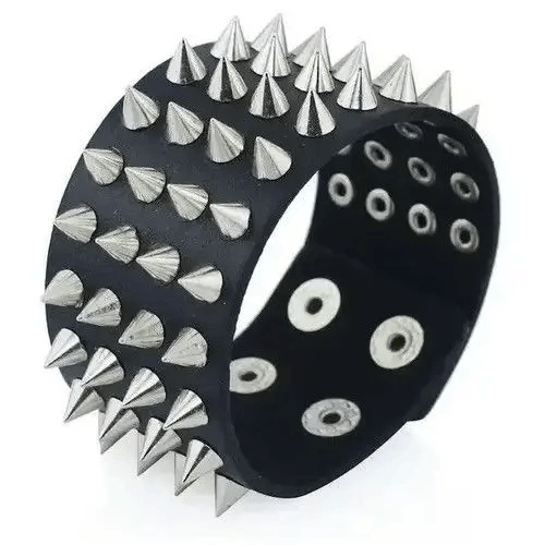 Jewelry Spike Strap Bracelet Gothic Demon Soul Horror Jewelry Size ONE SIZE - 2 Thumbnail