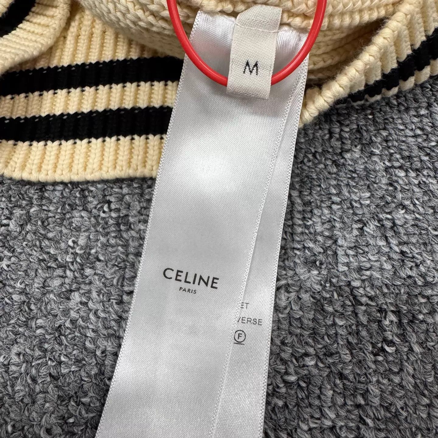 Celine Celine Off-White Color-Blocked Logo Knit Cardigan M 99N Size US M / EU 48-50 / 2 - 8 Thumbnail