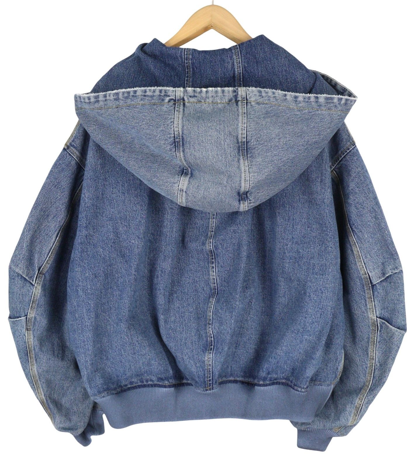 The Attico 42 Blue Faded Denim Bomber Hooded Oversized 86573 Size XL / US 12-14 / IT 48-50 - 4 Thumbnail