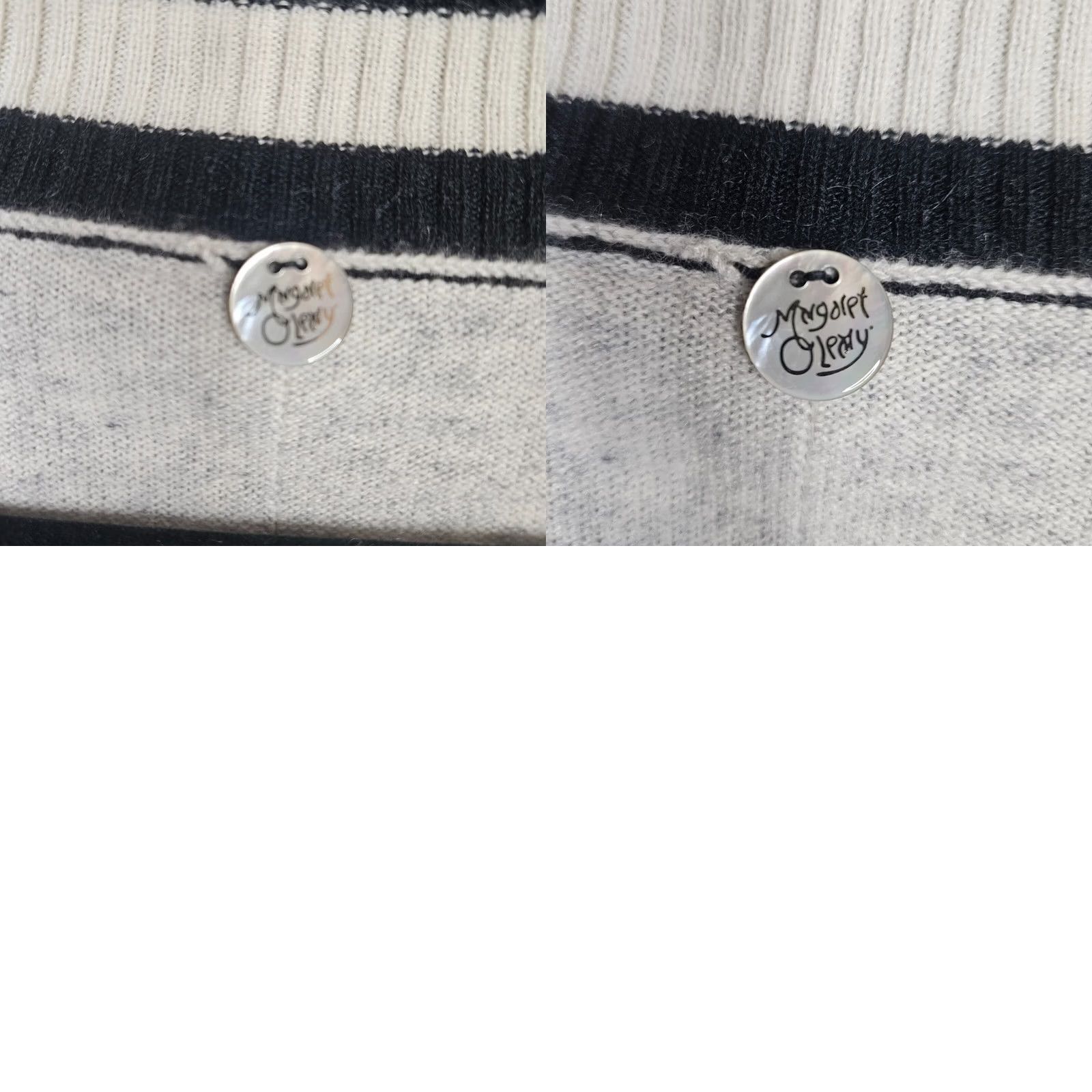 Vintage Margret O'Leary Womens V-neck Black Light Gray Cashmere Sweater Sz M Size M / US 6-8 / IT 42-44 - 8 Thumbnail